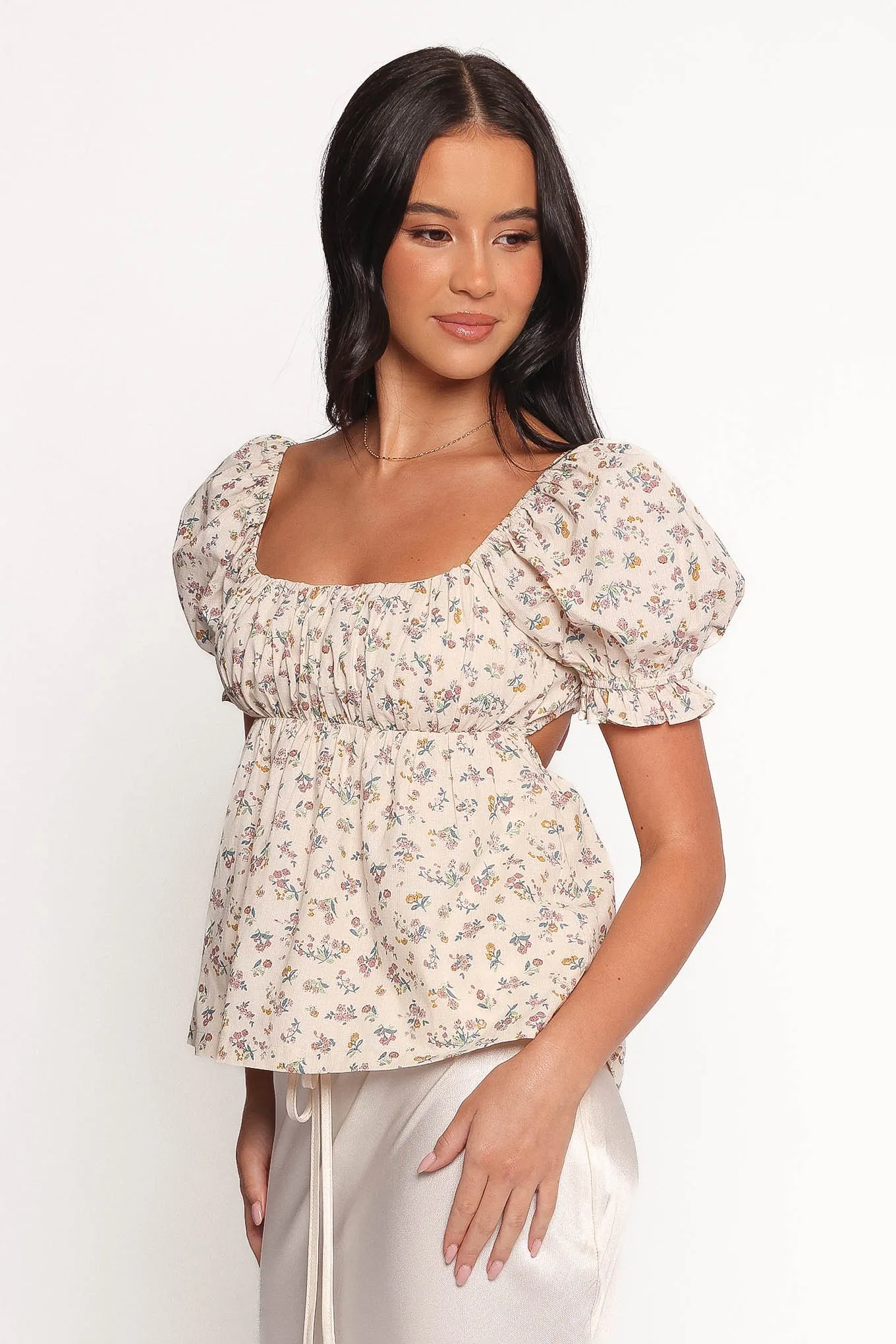 Rhiannon Bow Back Top - Cream Multi Floral sold by Petal & Pup product image thumbnail 3