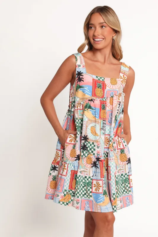 Rafaela Mini Dress - Off White Multi sold by Petal & Pup