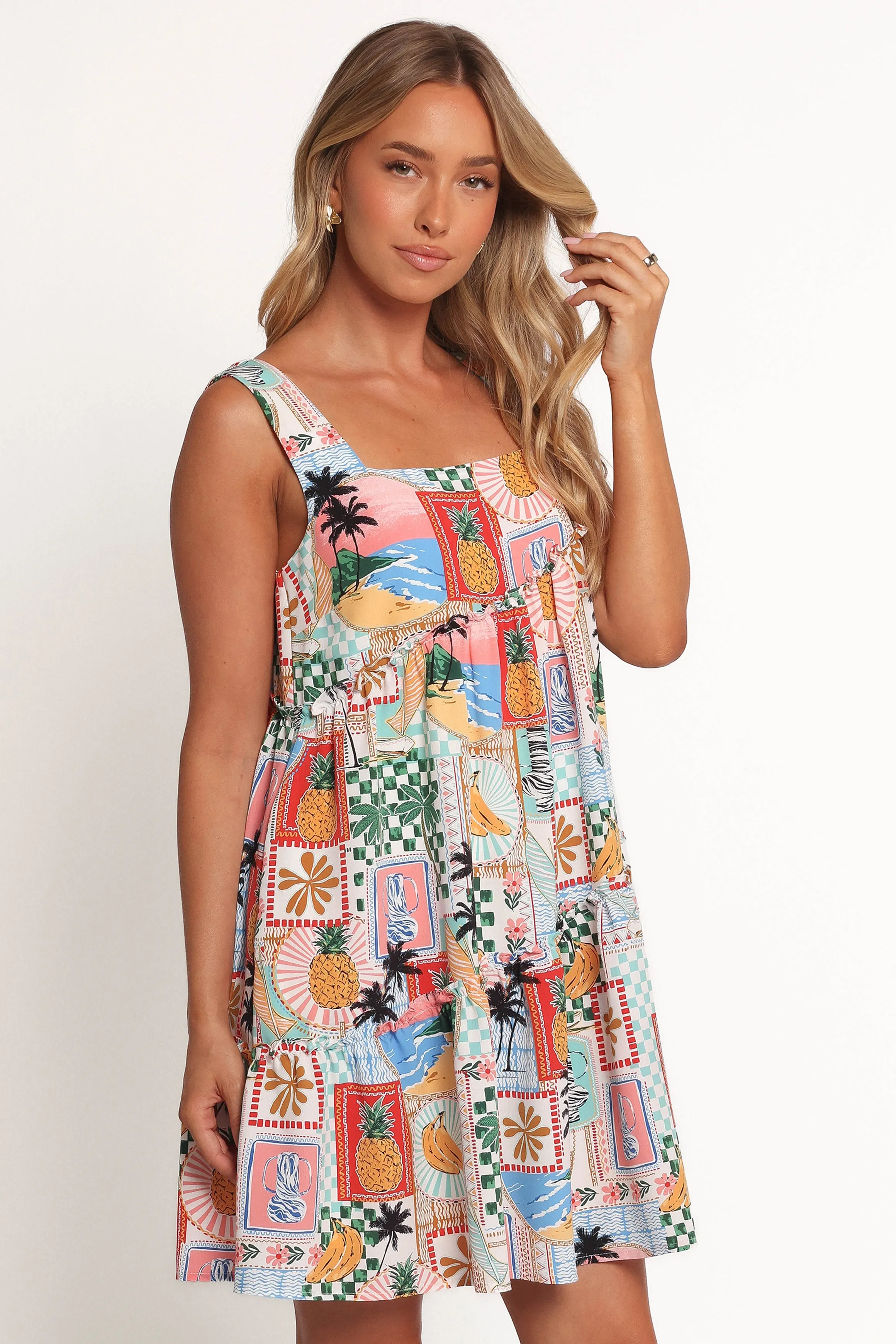 Rafaela Mini Dress - Off White Multi sold by Petal & Pup product image thumbnail 5