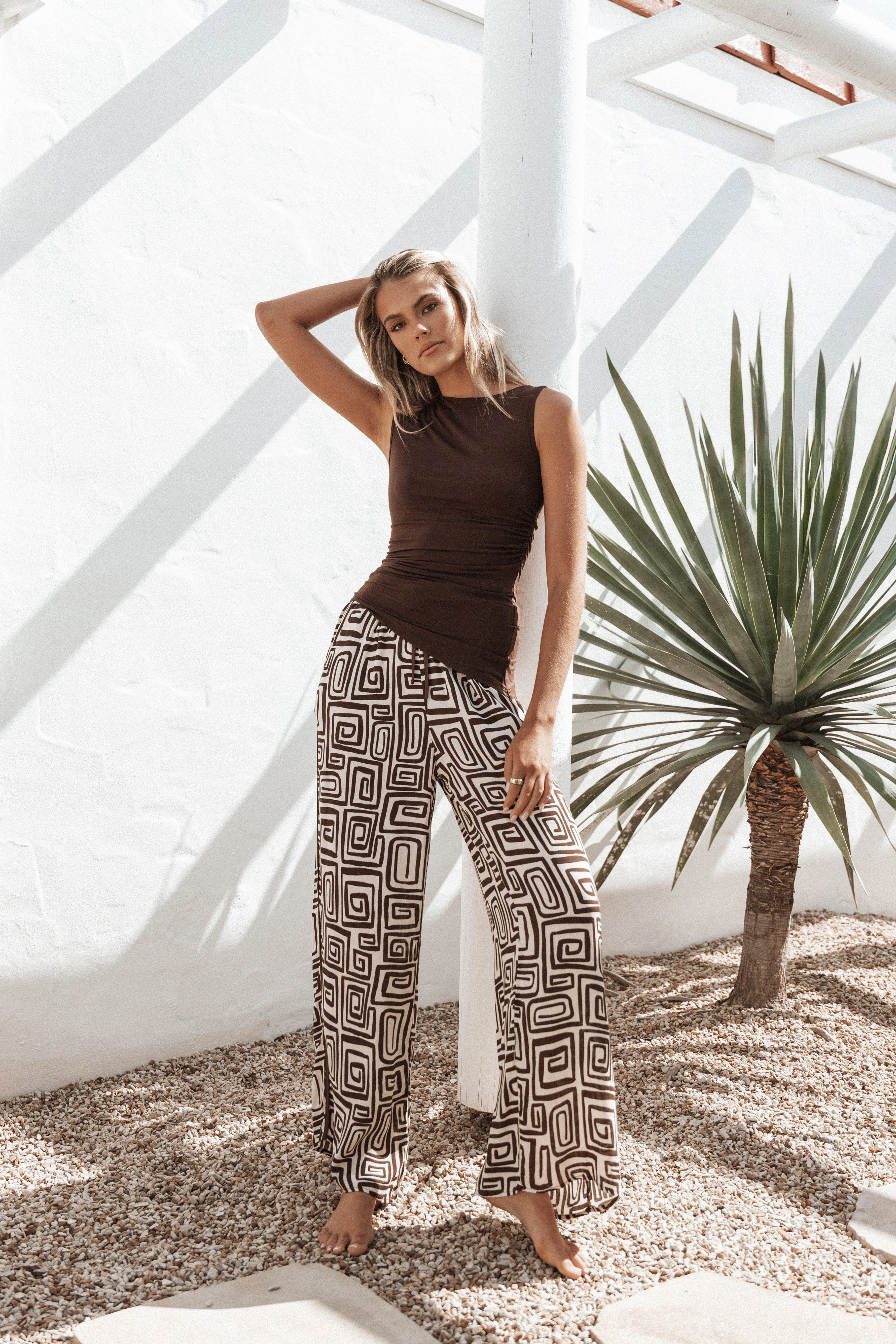 Imogen Pant - Chocolate Brown Print sold by Petal & Pup product image thumbnail 2