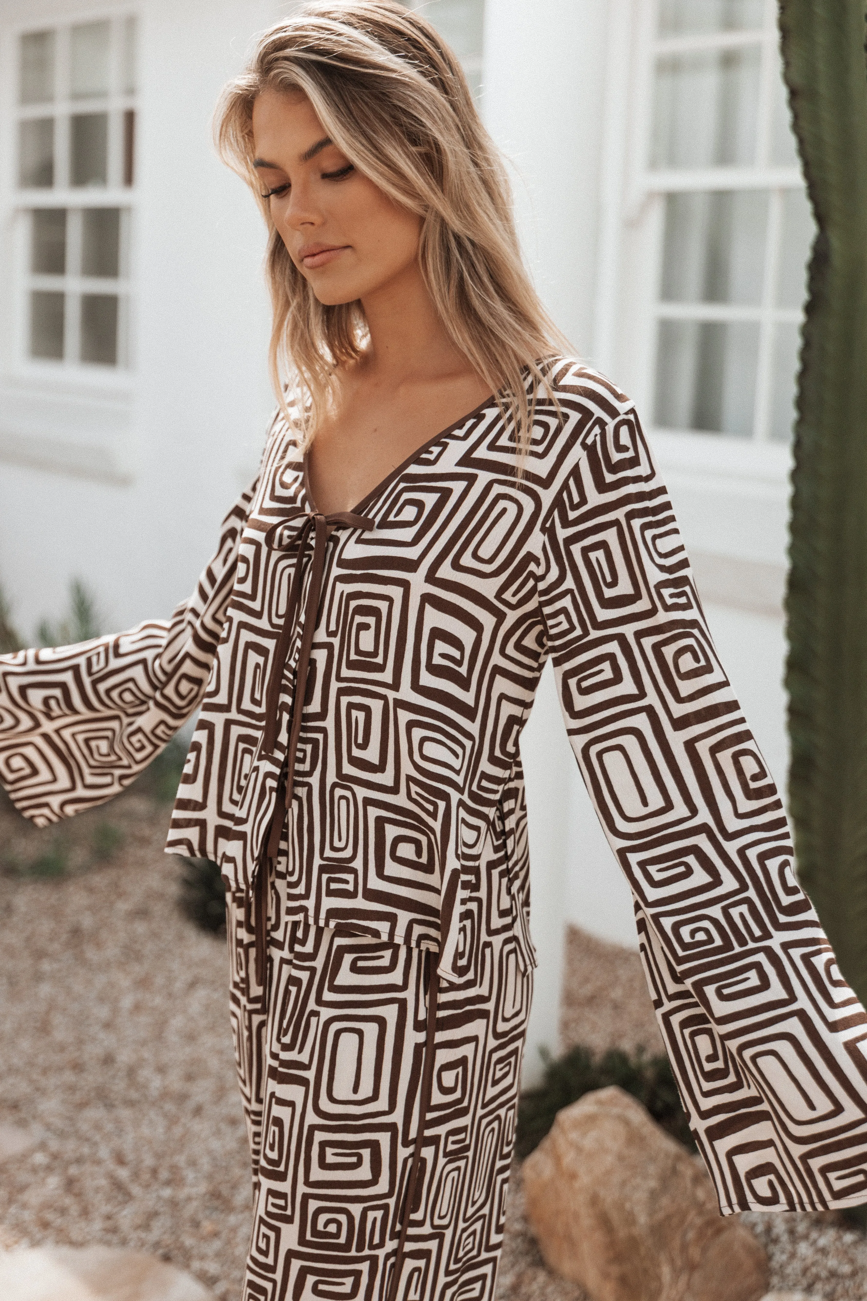 Imogen Top - Chocolate Brown Print sold by Petal & Pup product image thumbnail 3