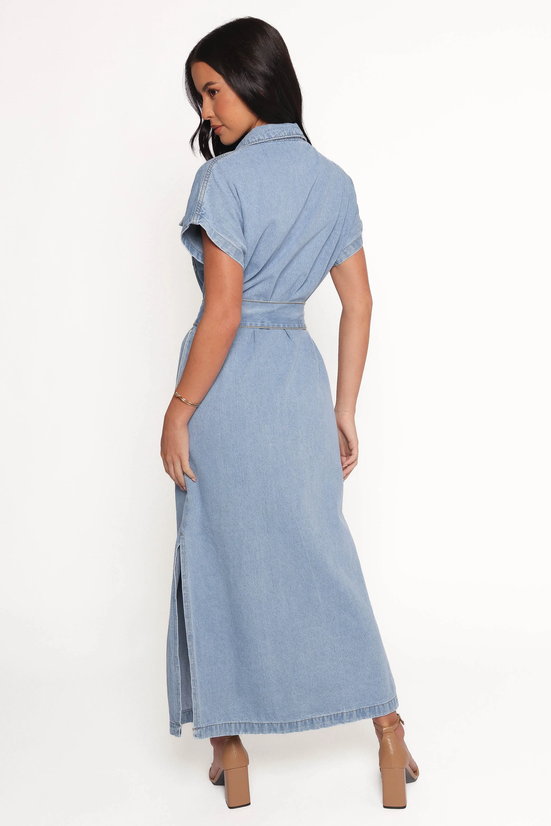 Griffin Shirt Maxi Dress - Denim sold by Petal & Pup product image thumbnail 5