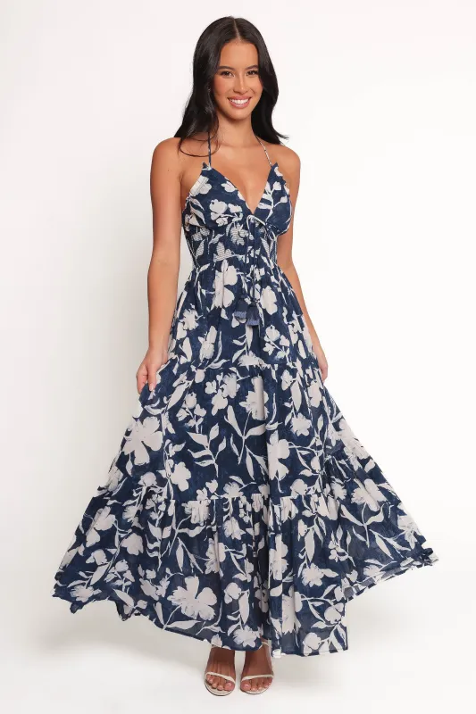 Coralie Maxi Dress - Navy Peony sold by Petal & Pup