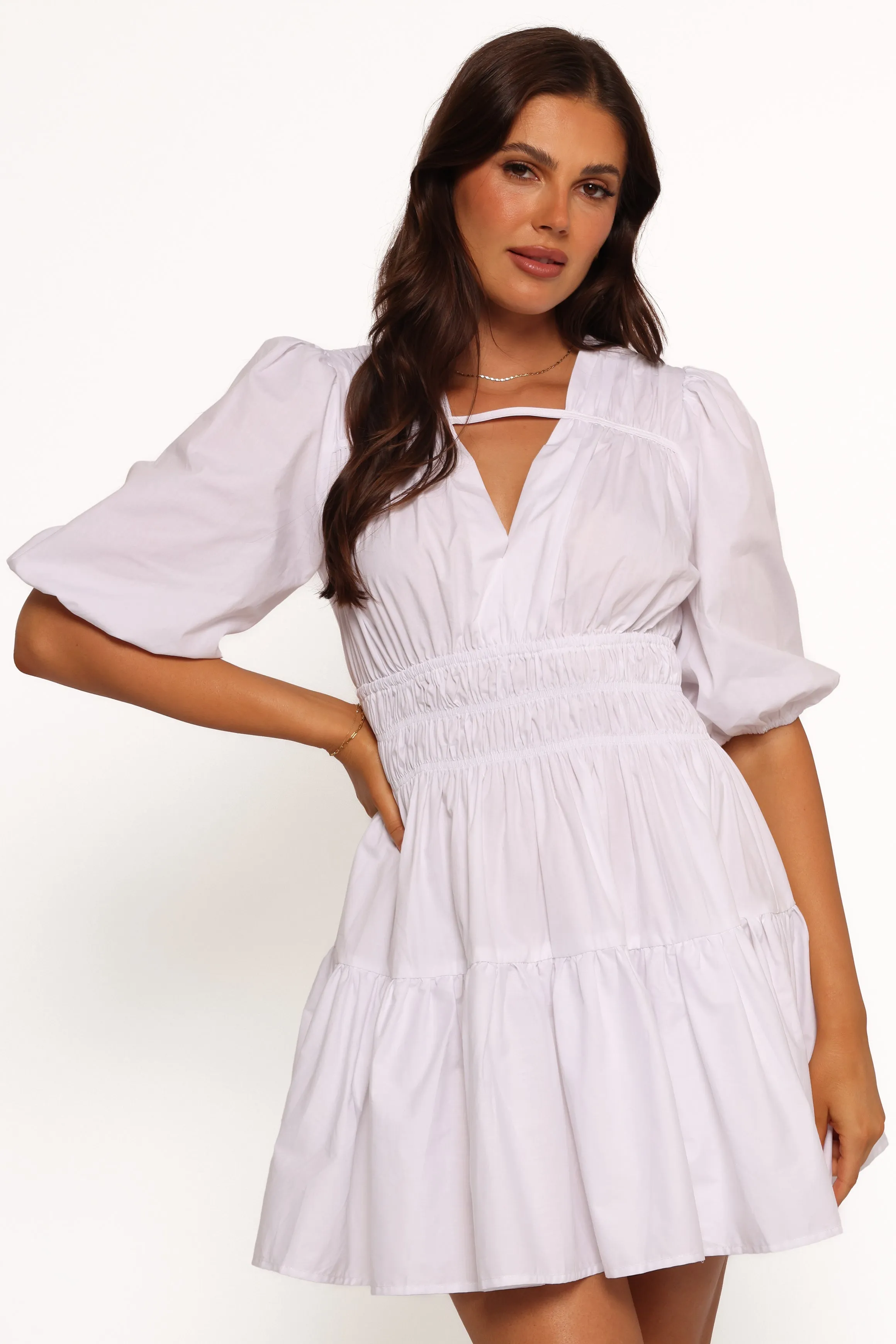 Alessia Mini Dress - White sold by Petal & Pup product image thumbnail 3