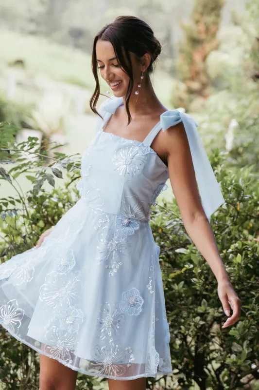 Evangeline Mini Dress - Blue sold by Petal & Pup