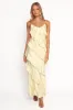 Ciao Ruffles Maxi Satin Dress - Pale Yellow sold by Petal & Pup