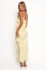 Ciao Ruffles Maxi Satin Dress - Pale Yellow sold by Petal & Pup