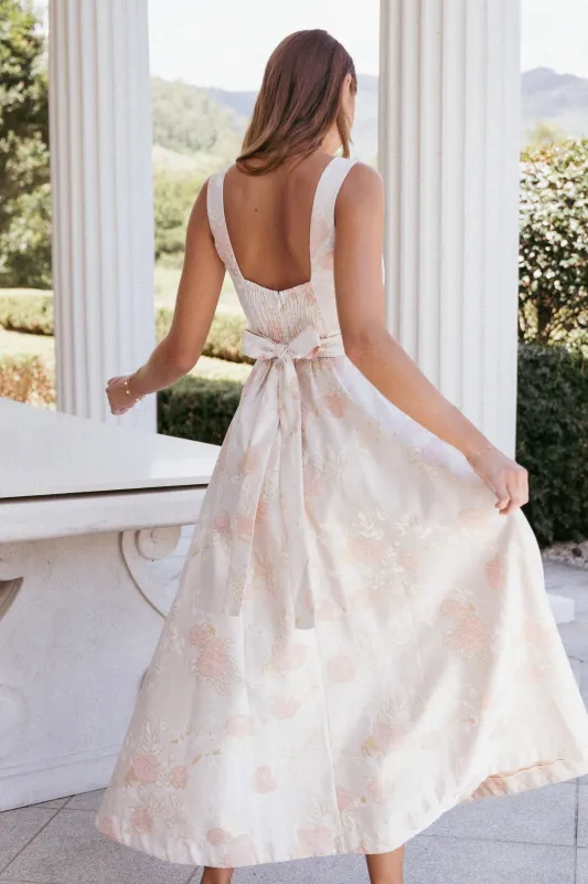 Zaria Midi Dress - Pink Floral sold by Petal & Pup