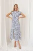 Lisbeth Midi Dress - Blue Floral sold by Petal & Pup