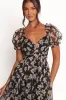 Farryn Maxi Dress - Black Beige Floral sold by Petal & Pup