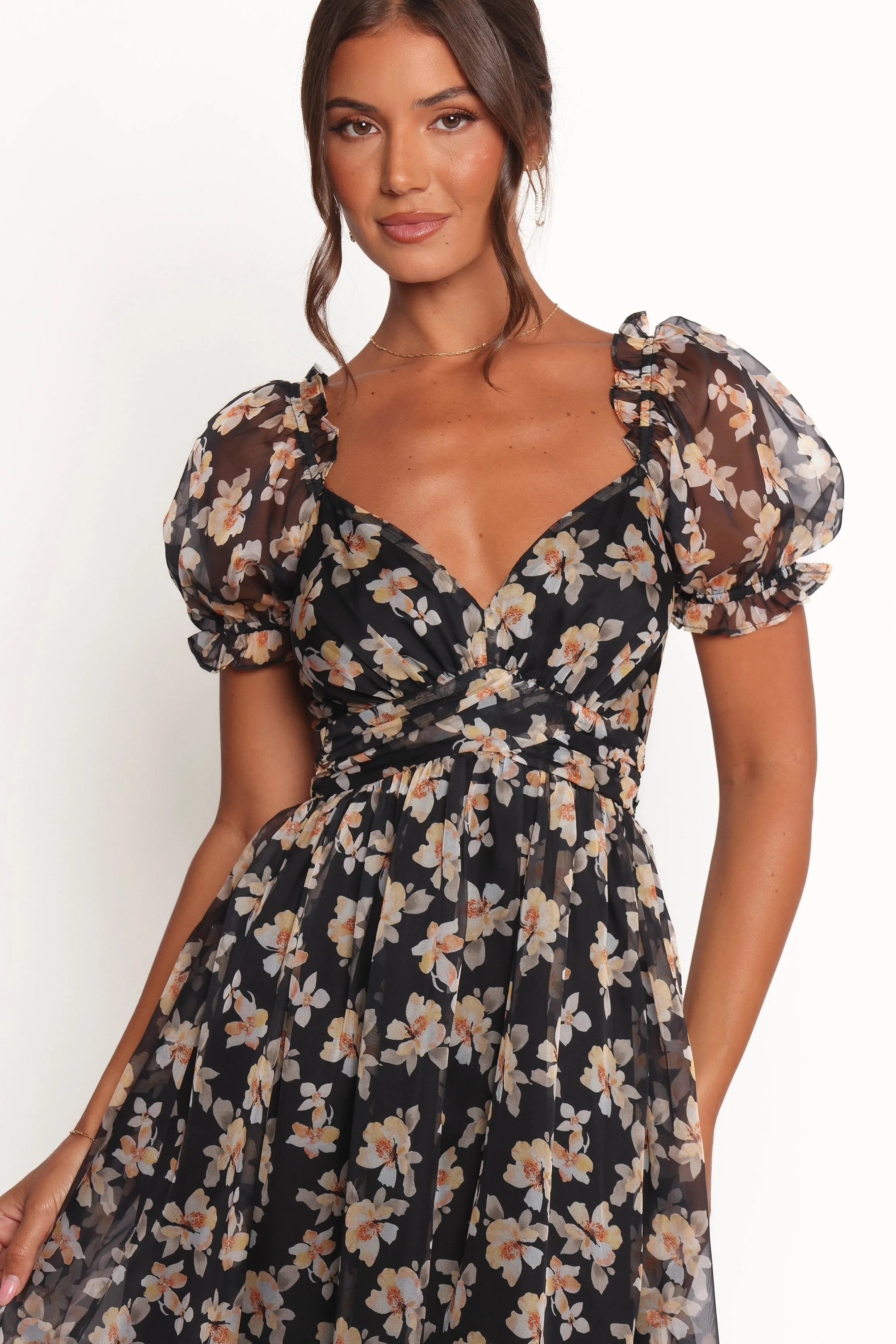 Farryn Maxi Dress - Black Beige Floral sold by Petal & Pup product image thumbnail 2