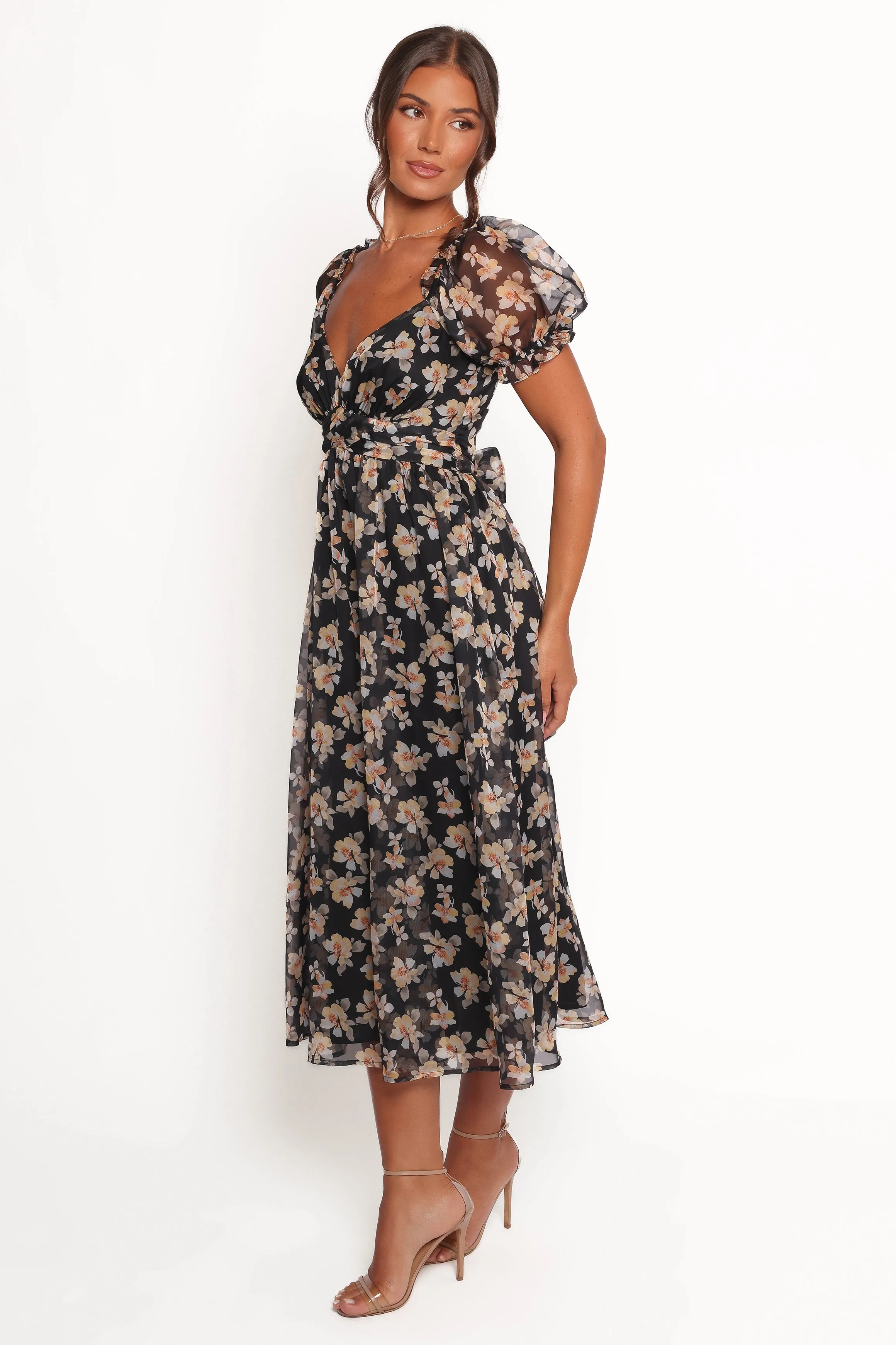 Farryn Maxi Dress - Black Beige Floral sold by Petal & Pup product image thumbnail 3