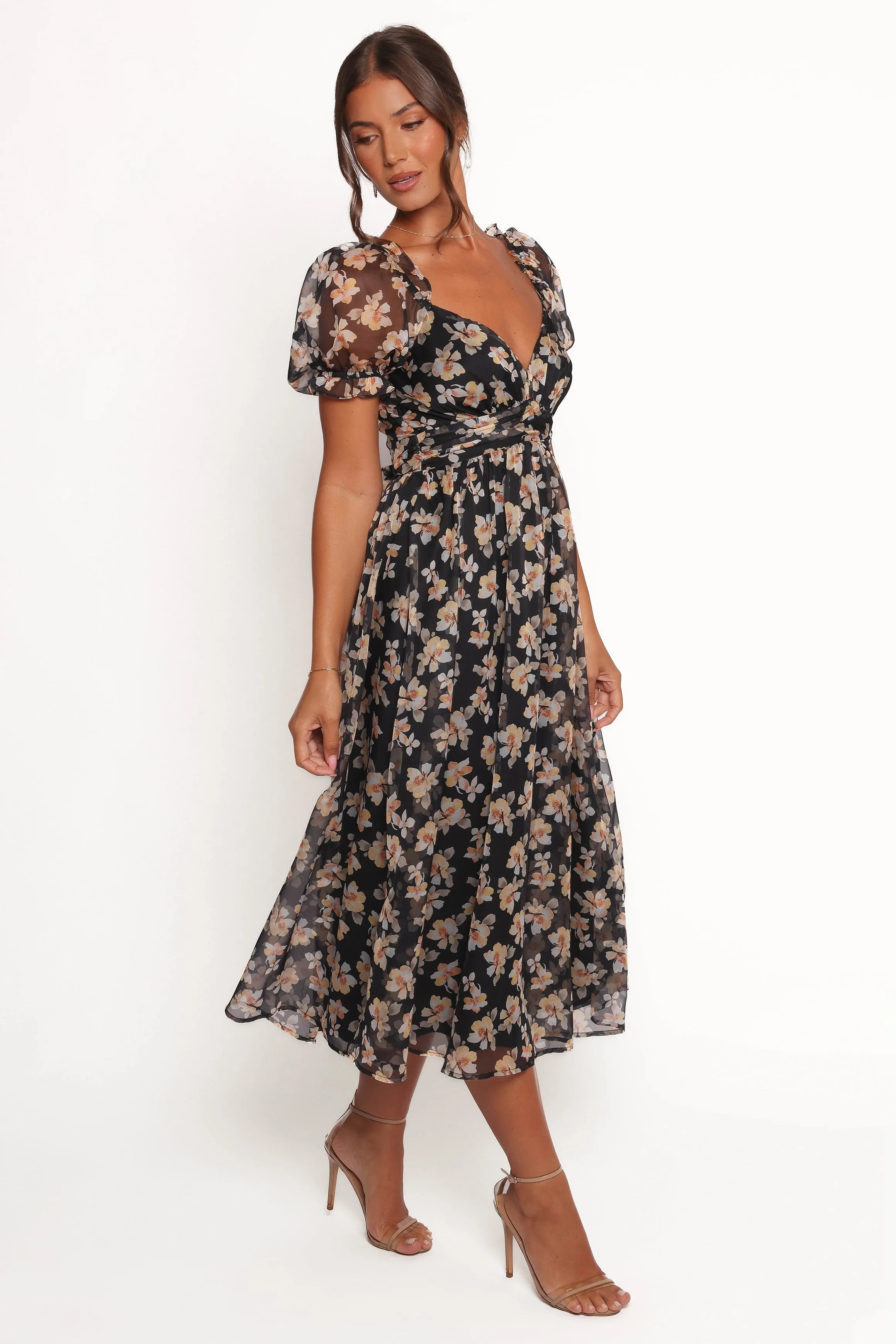 Farryn Maxi Dress - Black Beige Floral sold by Petal & Pup product image thumbnail 4