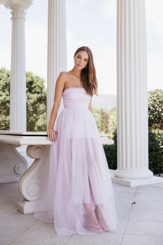 Anabella Strapless Maxi Dress - Pale Pink sold by Petal & Pup