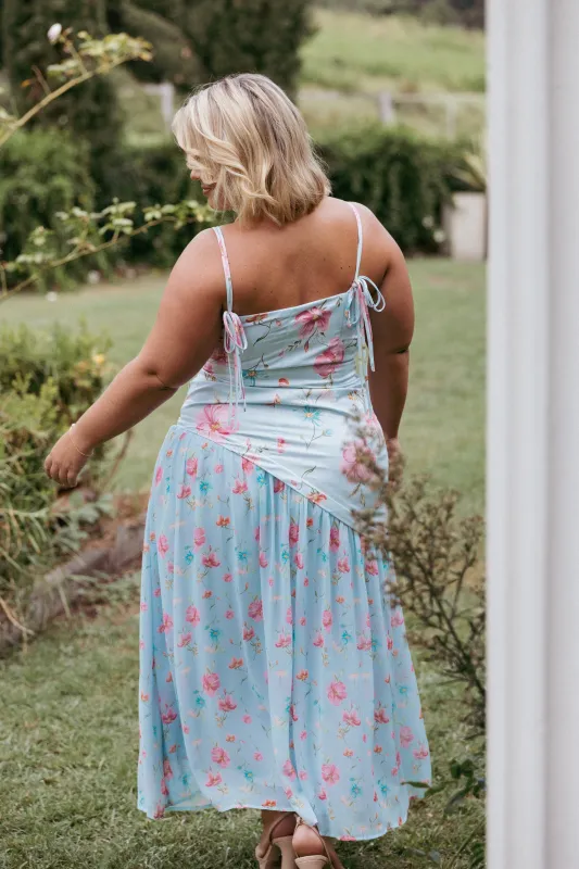 Renata Maxi Dress - Blue Floral sold by Petal & Pup