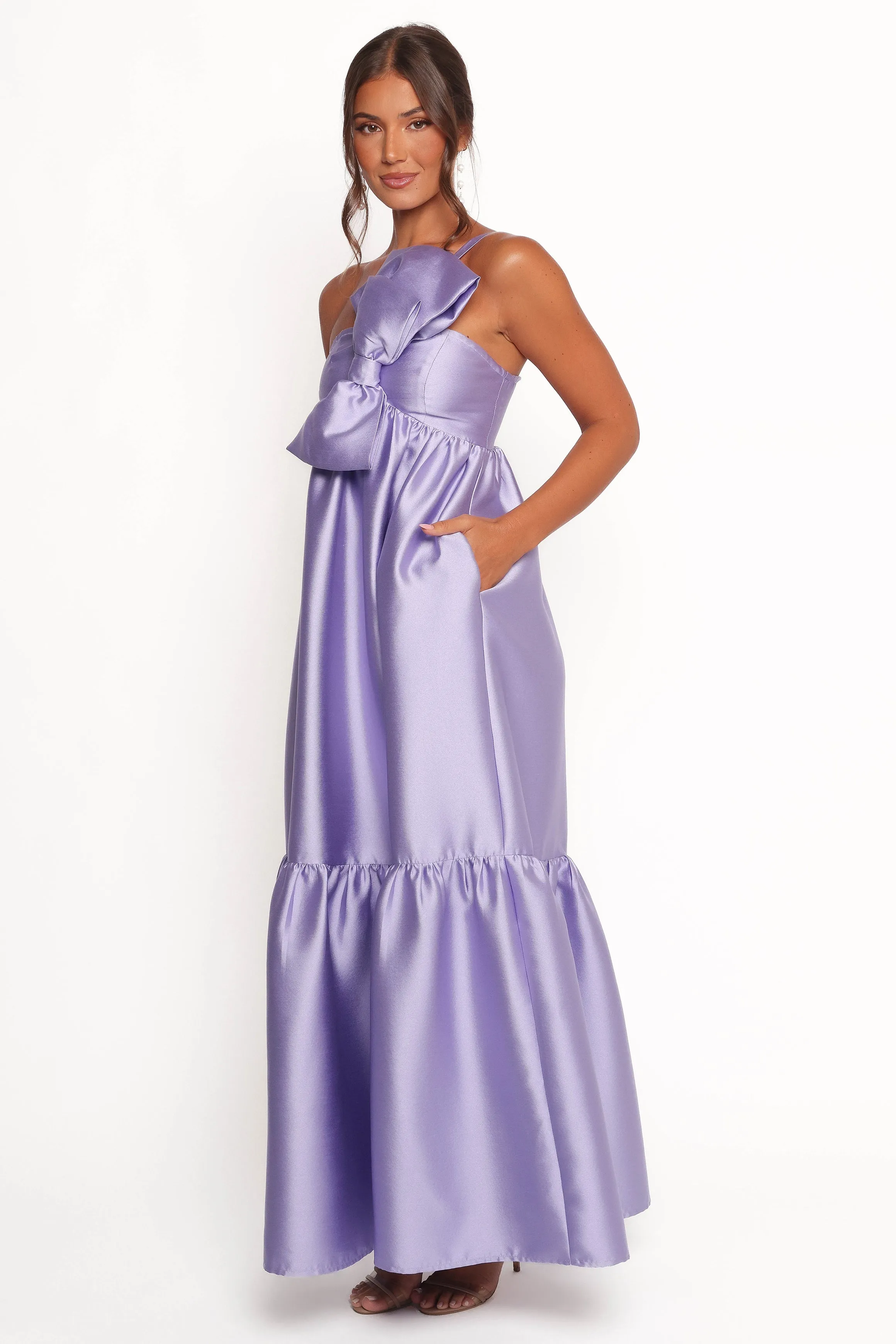 Betina Bow Front Maxi Dress - Lilac sold by Petal & Pup product image thumbnail 4