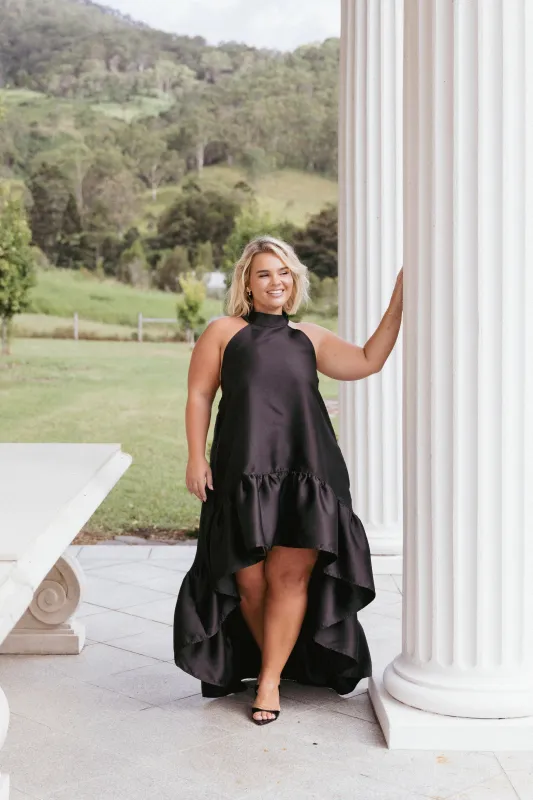 Soren Halterneck Midi Dress - Black sold by Petal & Pup