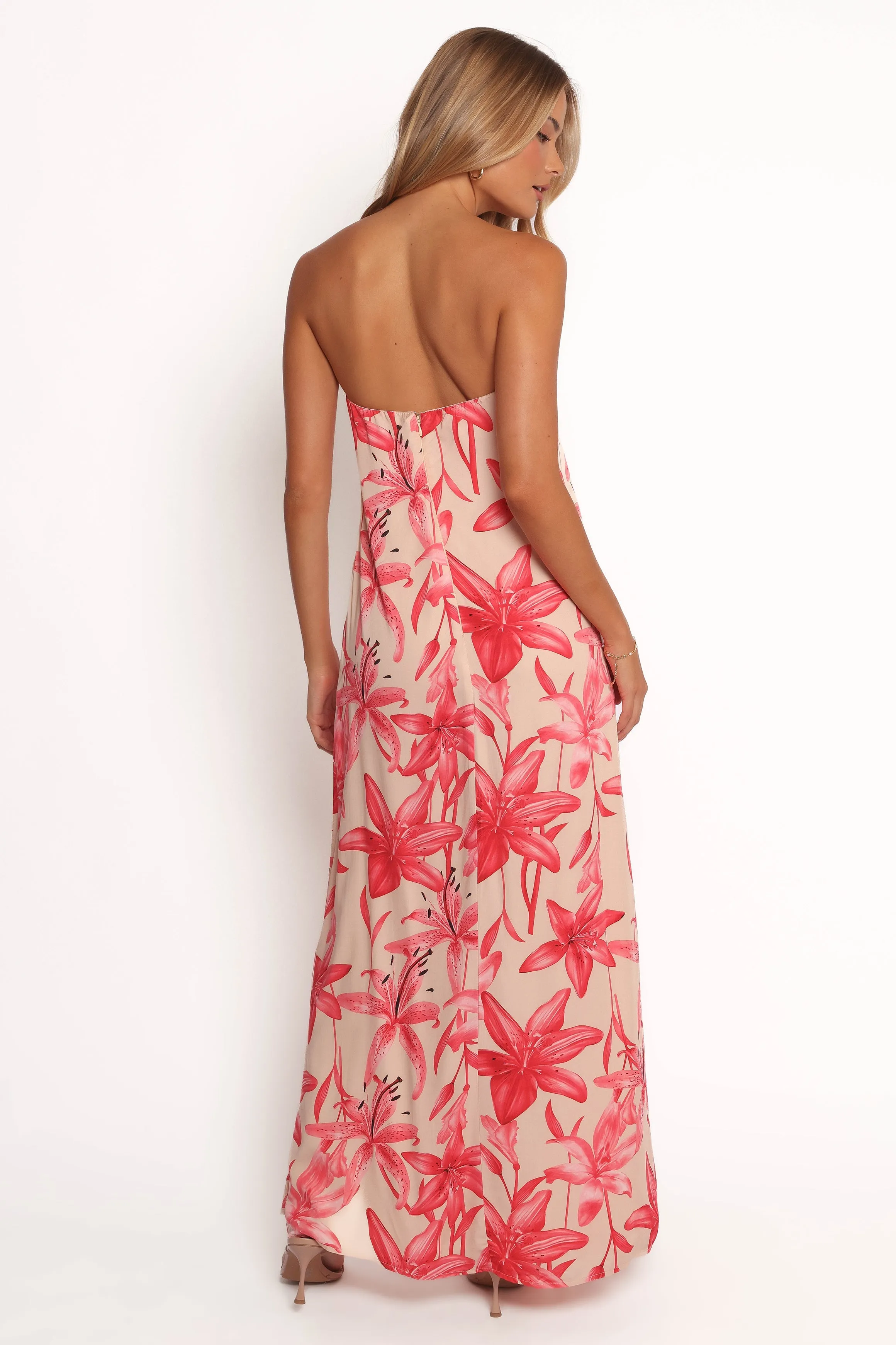Lani A Line Strapless Maxi Dress - Pink Floral sold by Petal & Pup product image thumbnail 4