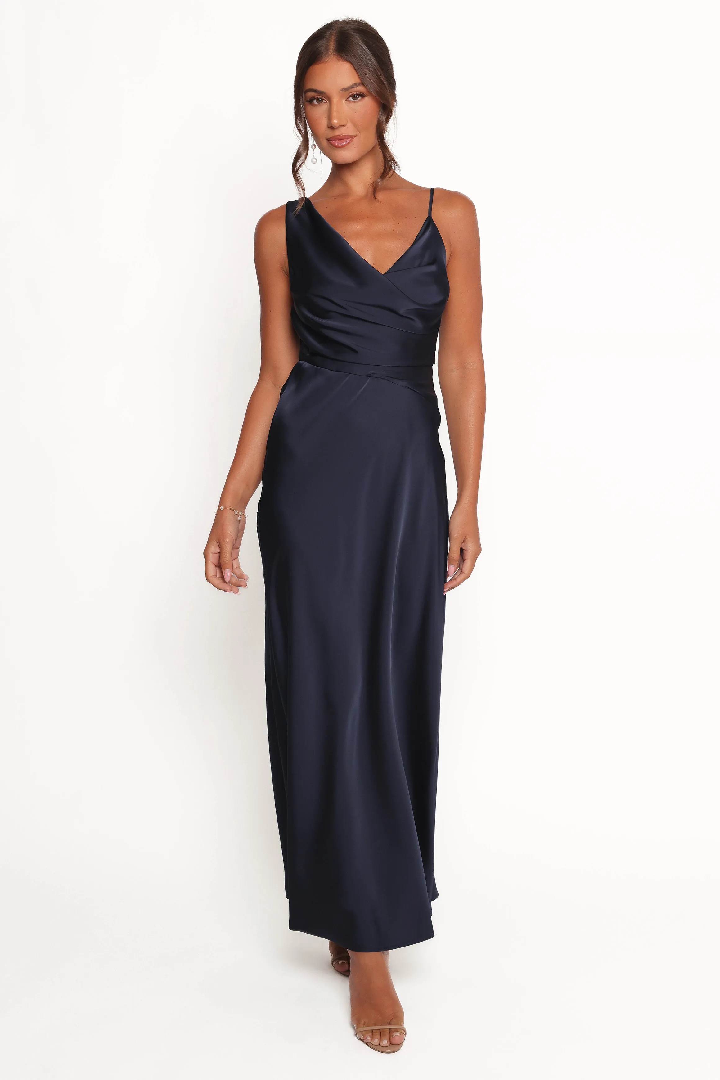 Anela Asymmetric Midi Dress - Navy sold by Petal & Pup product image thumbnail 2