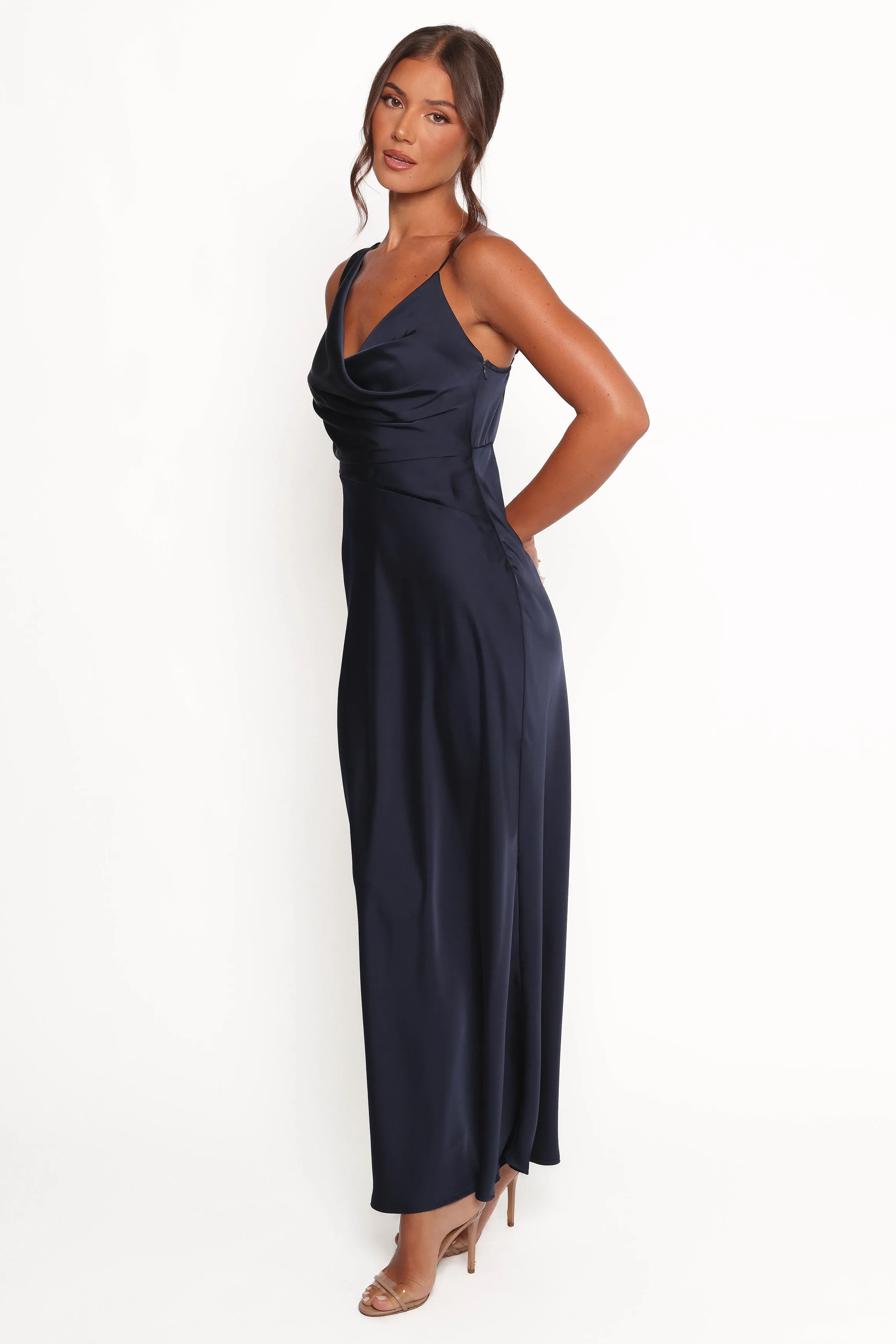 Anela Asymmetric Midi Dress - Navy sold by Petal & Pup product image thumbnail 4