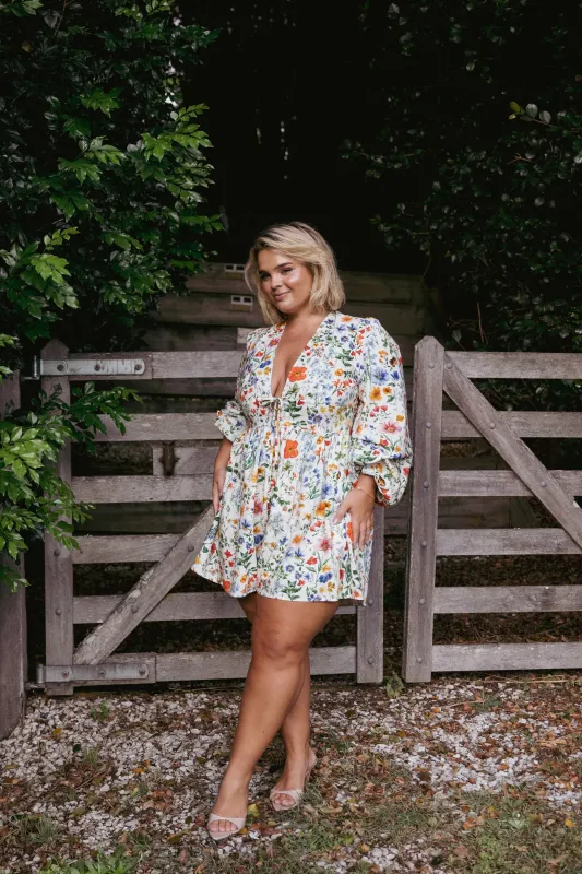 Irisa Long Sleeve Playsuit - Garden Floral made by Petal & Pup