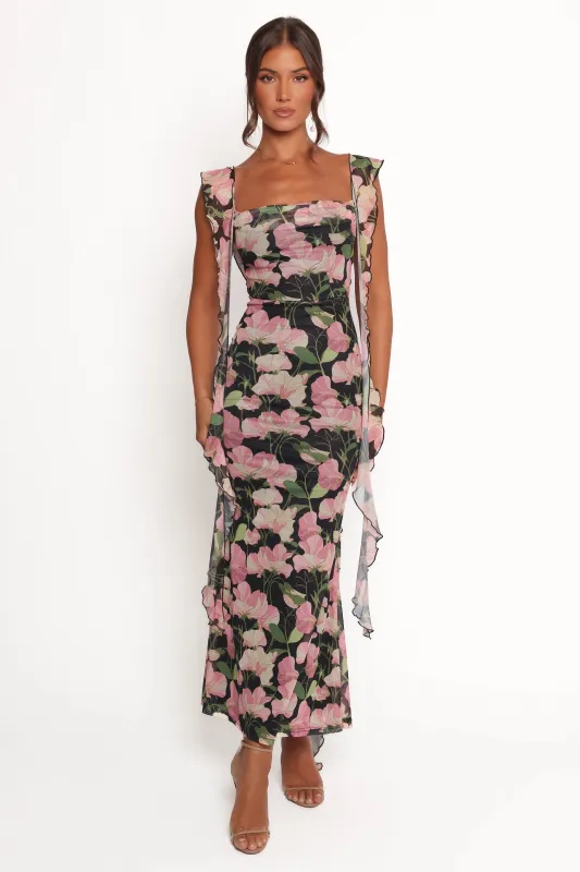 Chiara Maxi Dress - Black Floral sold by Petal & Pup