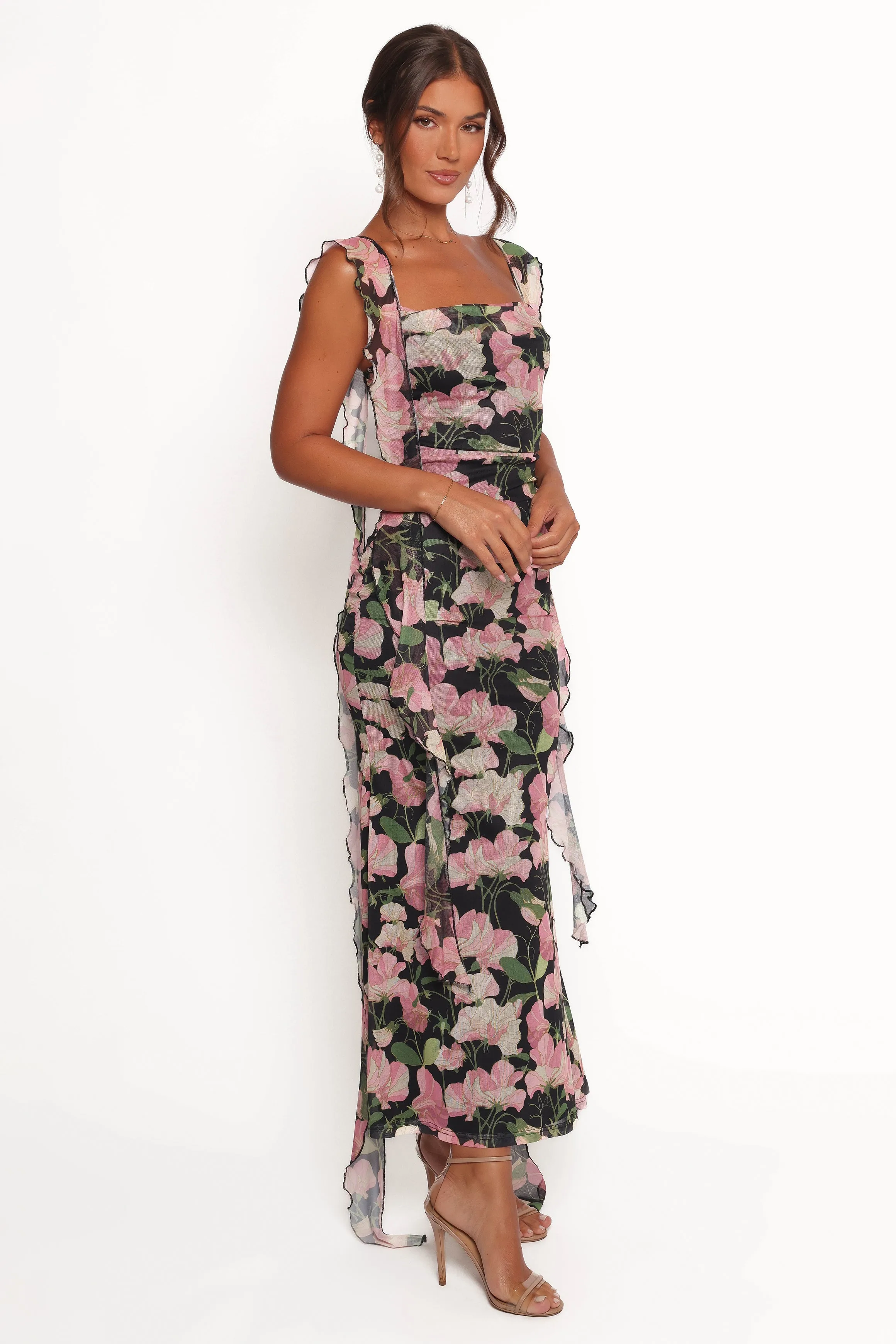 Chiara Maxi Dress - Black Floral sold by Petal & Pup product image thumbnail 5
