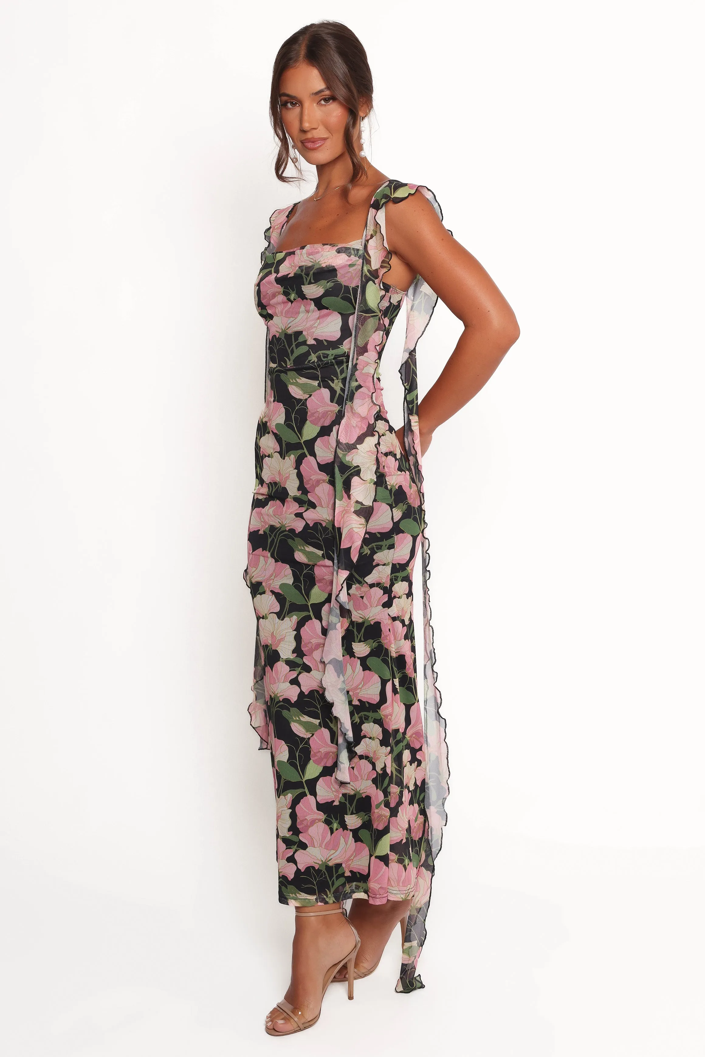 Chiara Maxi Dress - Black Floral sold by Petal & Pup product image thumbnail 3