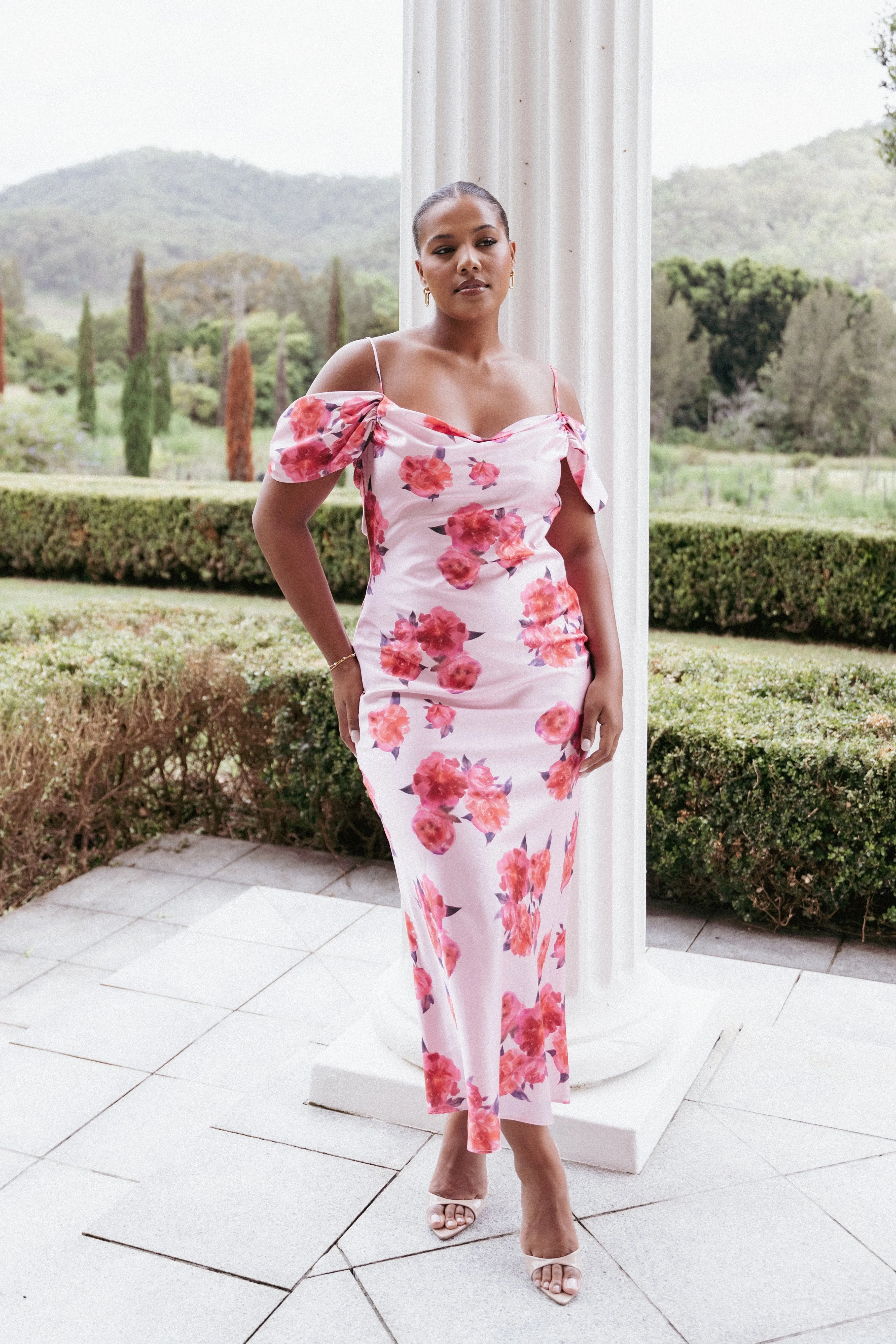 Esther Midi Dress - Pink sold by Petal & Pup