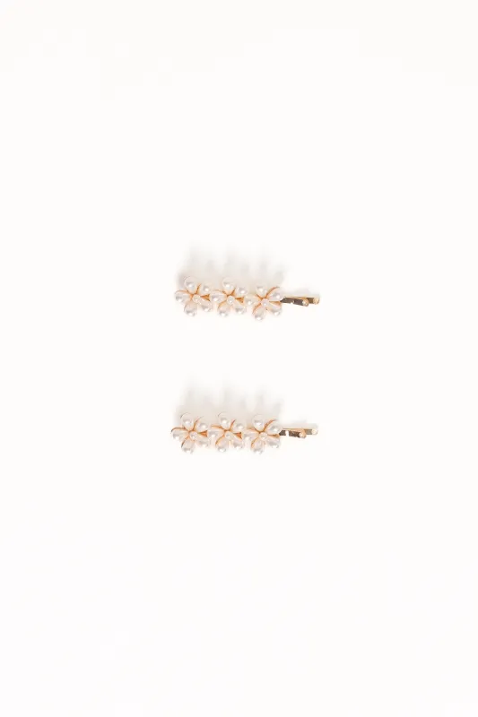 Isabella Hair Clip Set - Pearl sold by Petal & Pup