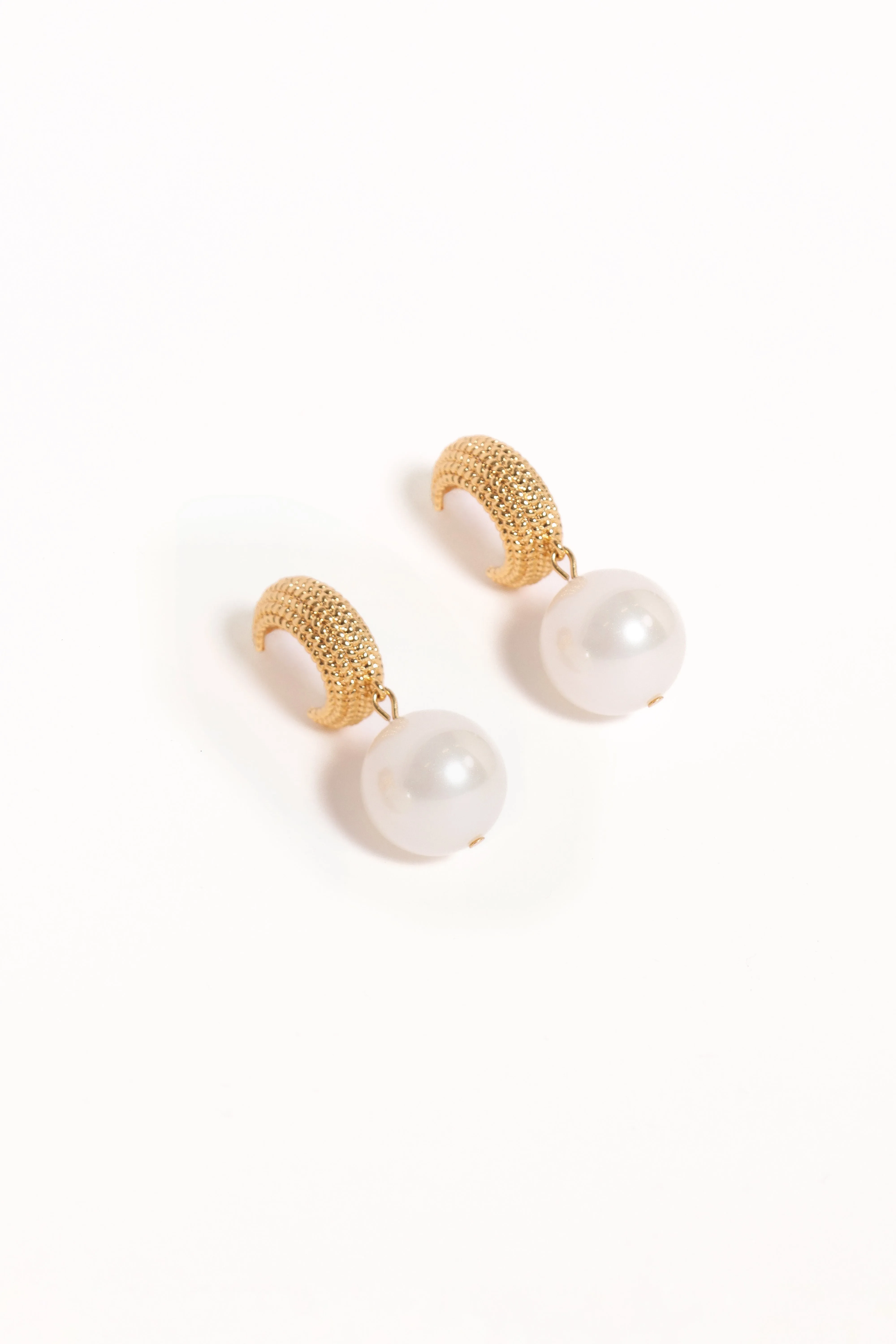 Luciana Earrings - Gold/Pearl sold by Petal & Pup