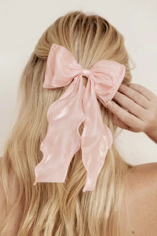 Poppy Hair Bow - Pale Pink sold by Petal & Pup