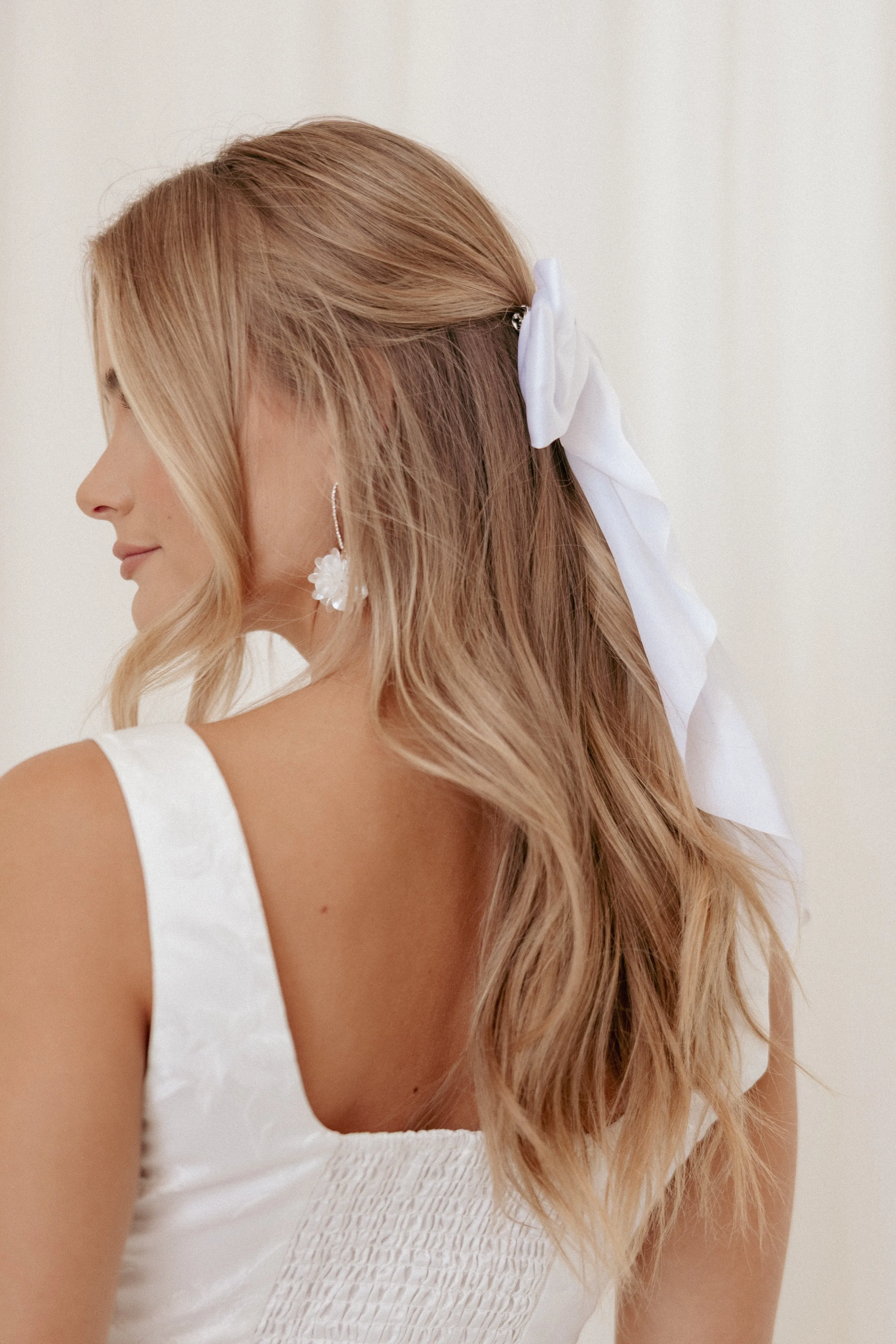 Grace Hair Bow - White sold by Petal & Pup product image thumbnail 5
