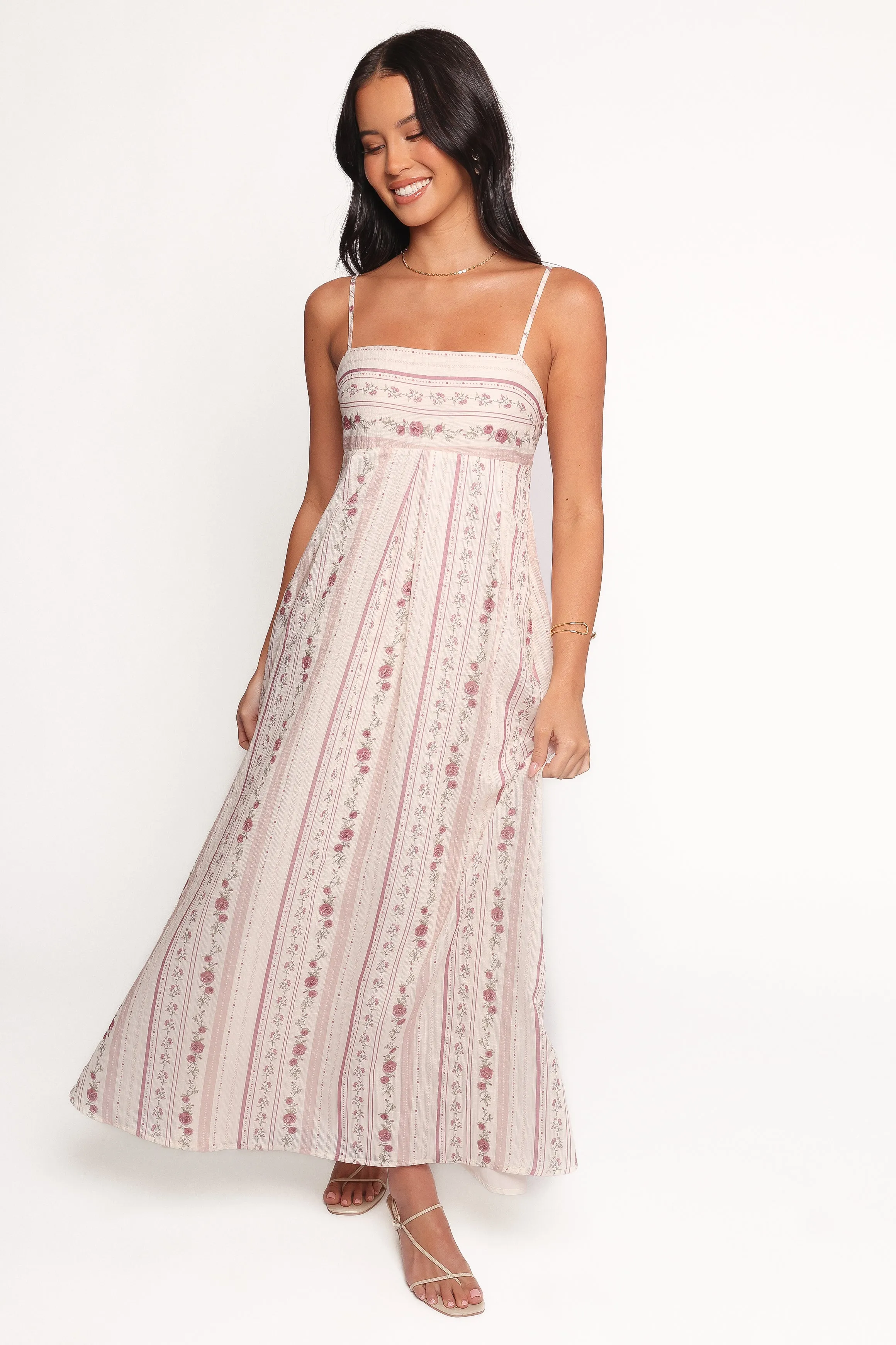 Amaris Maxi Dress - Ivory Mauve Floral sold by Petal & Pup