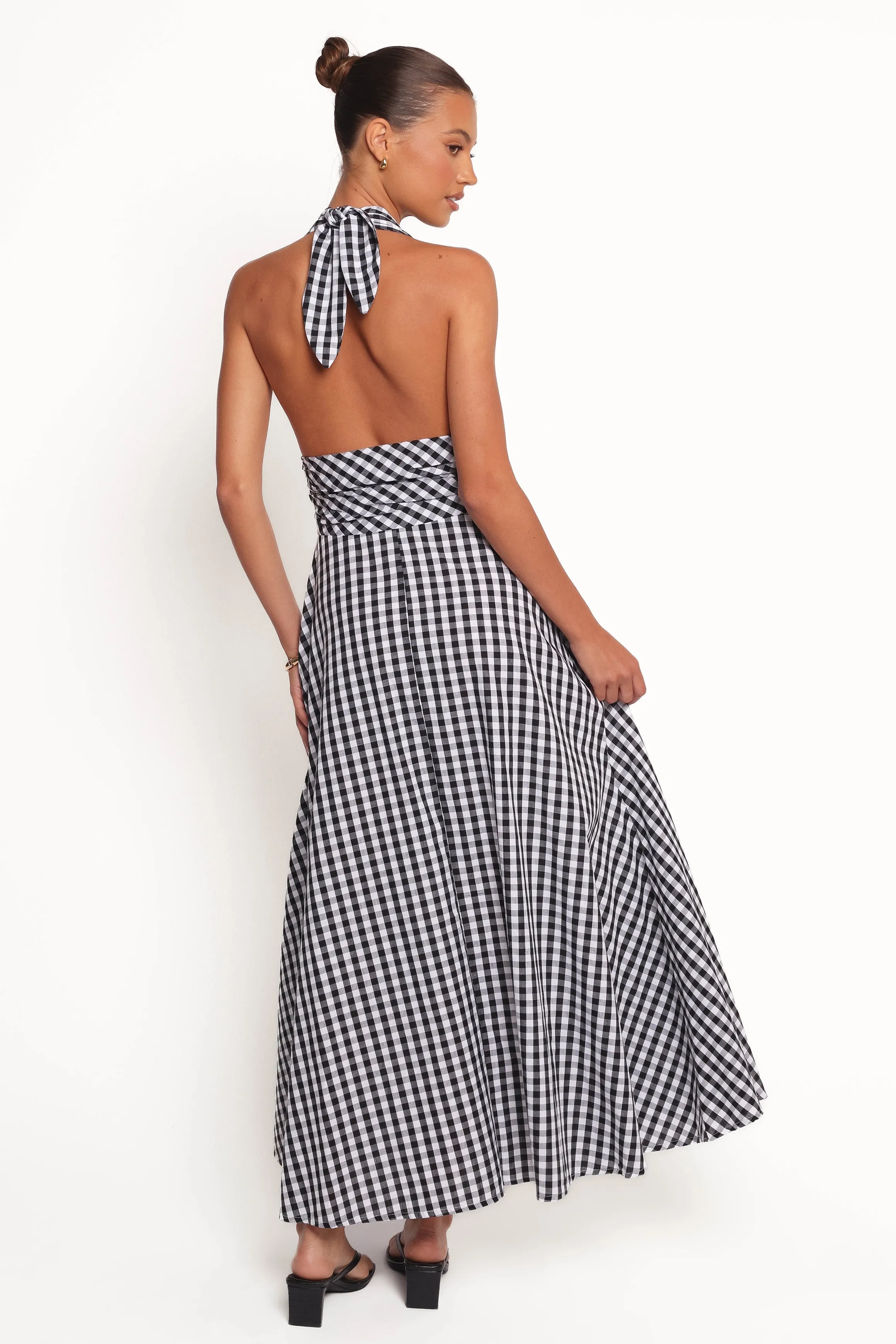 Solene Maxi Halterneck Dress - Black/White sold by Petal & Pup product image thumbnail 2