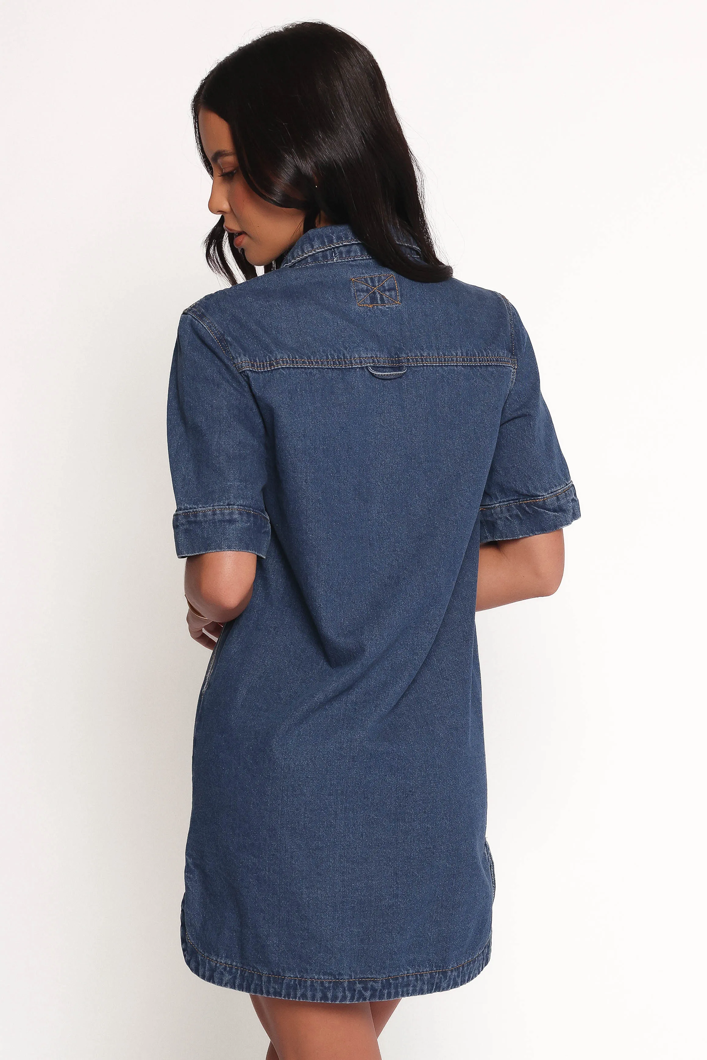 Fleming Shirt Mini Dress - Denim sold by Petal & Pup product image thumbnail 5