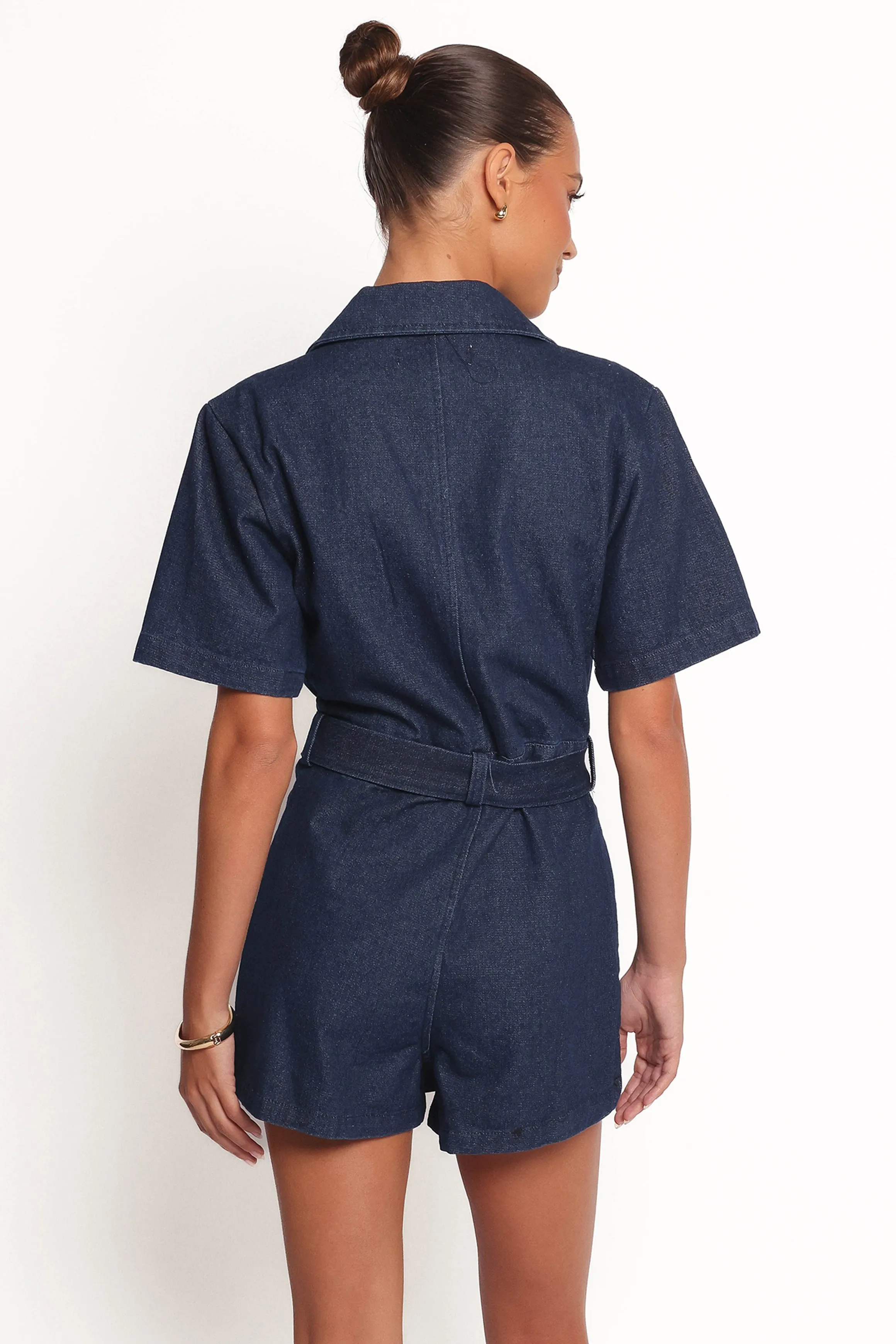 Bruna Denim Romper - Dark Wash sold by Petal & Pup product image thumbnail 3