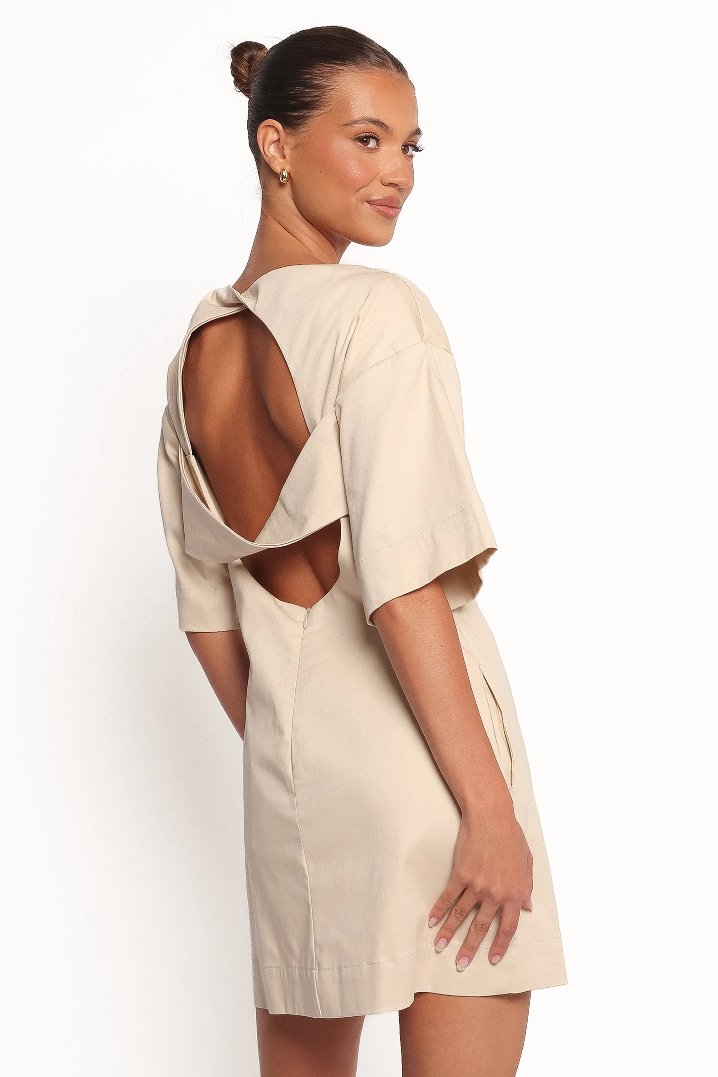 Thorne Mini Dress - Beige sold by Petal & Pup