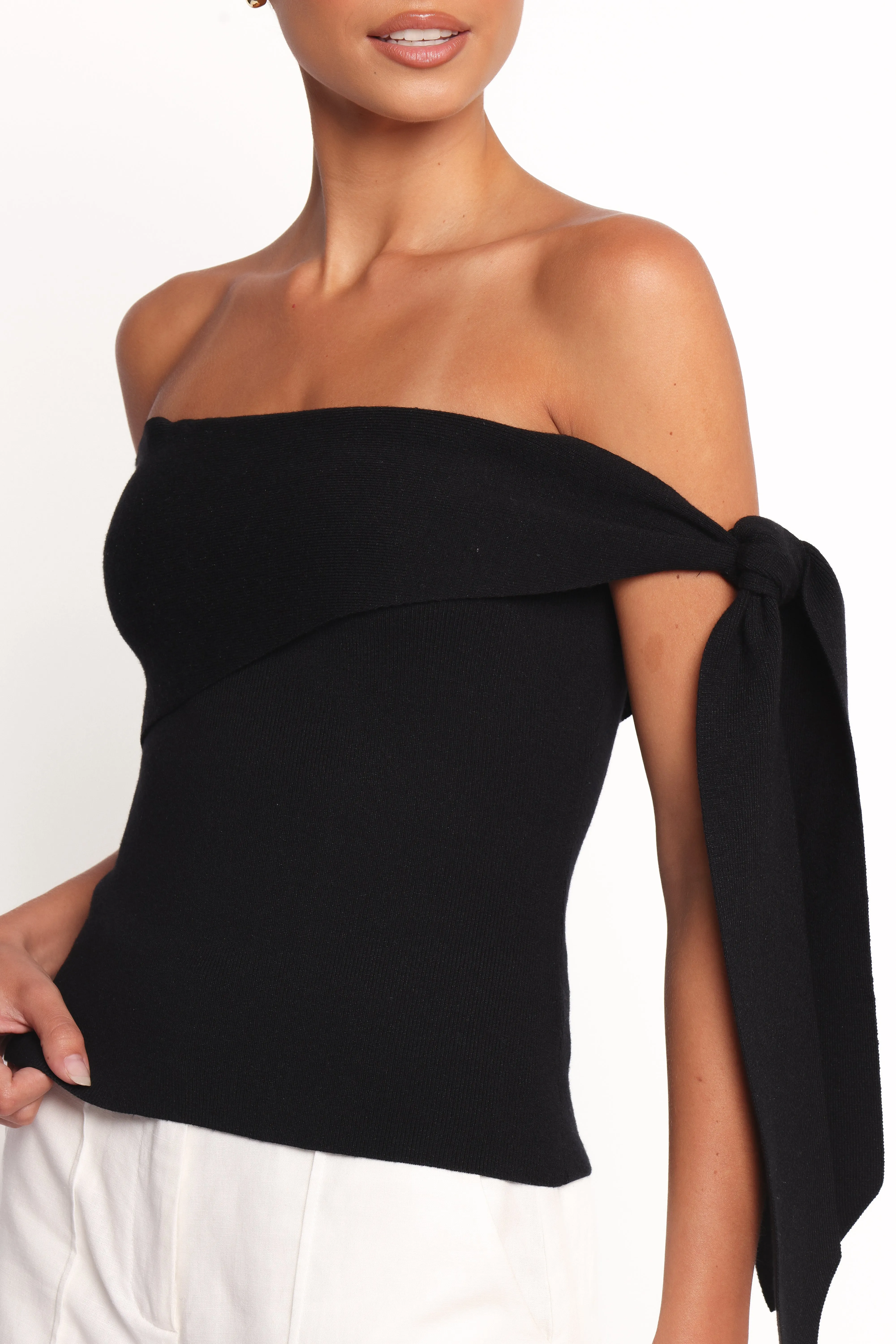 Charama Off Shoulder Knit Top - Black sold by Petal & Pup product image thumbnail 2