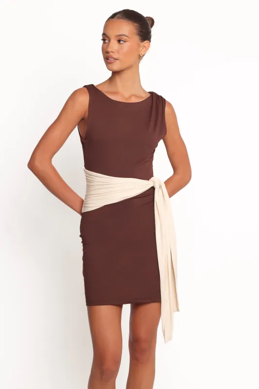 Nicosia Mini Dress - Brown sold by Petal & Pup