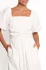Clo Puff Sleeve Midi Dress - White sold by Petal & Pup