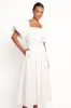 Clo Puff Sleeve Midi Dress - White sold by Petal & Pup