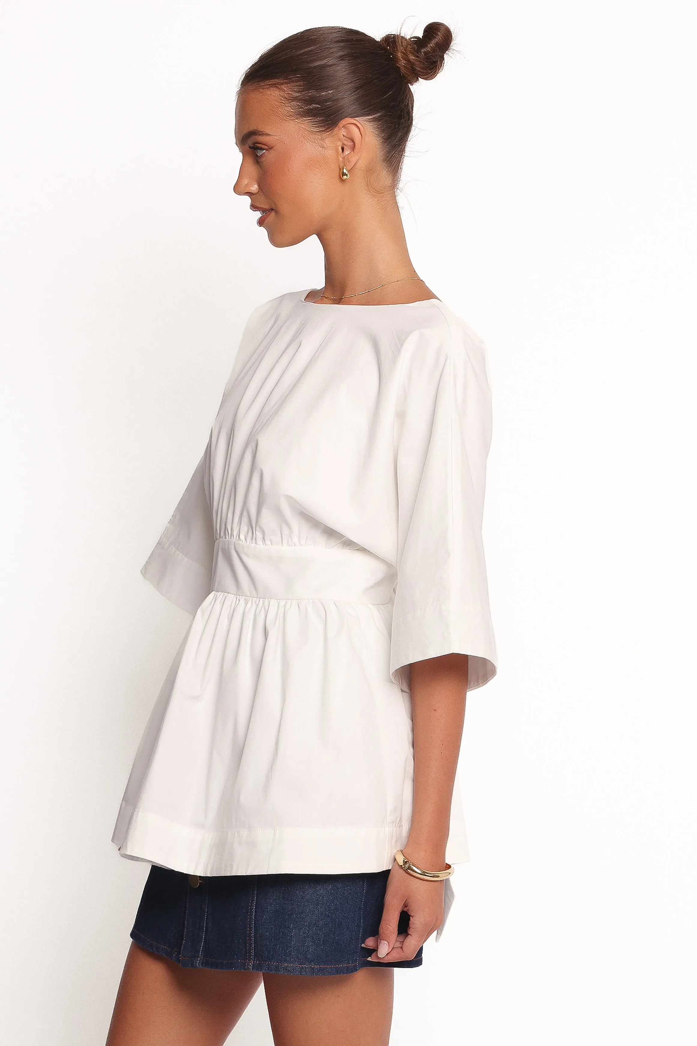 Camila Open Back Top - White sold by Petal & Pup product image thumbnail 3