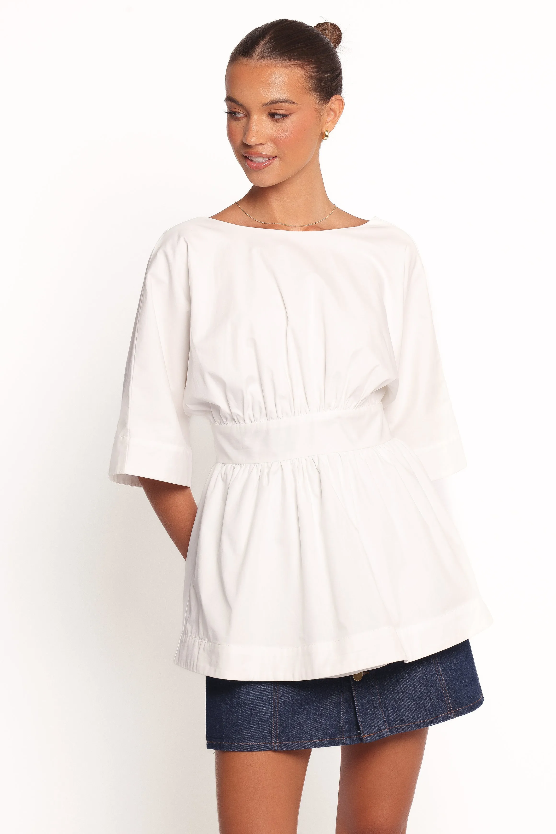 Camila Open Back Top - White sold by Petal & Pup product image thumbnail 2