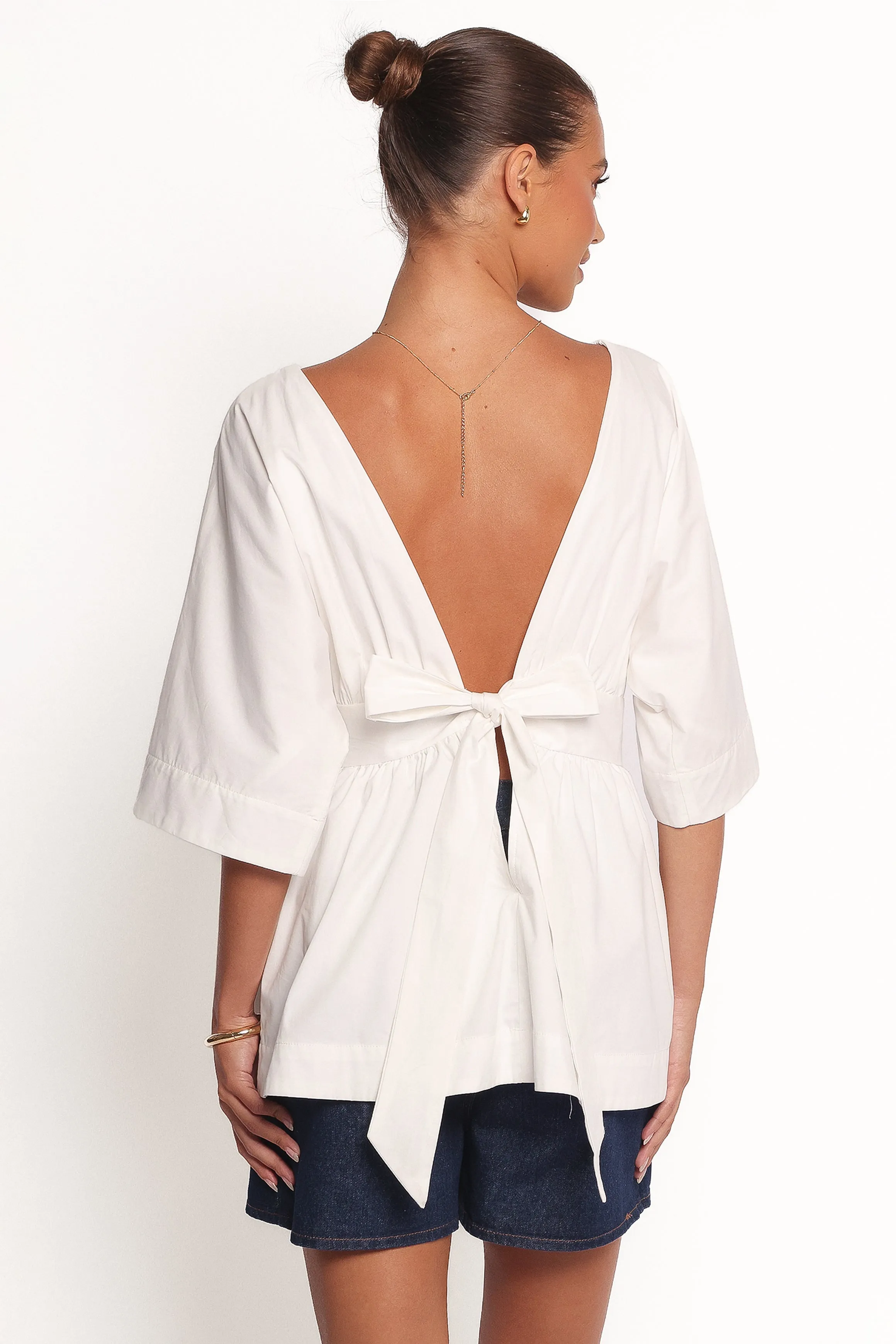 Camila Open Back Top - White sold by Petal & Pup product image thumbnail 4