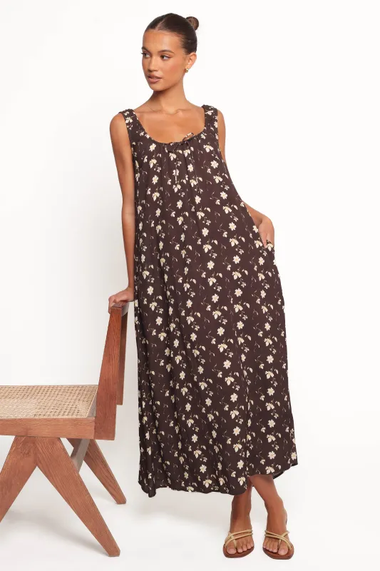 Bowman Maxi Dress - Brown Floral sold by Petal & Pup