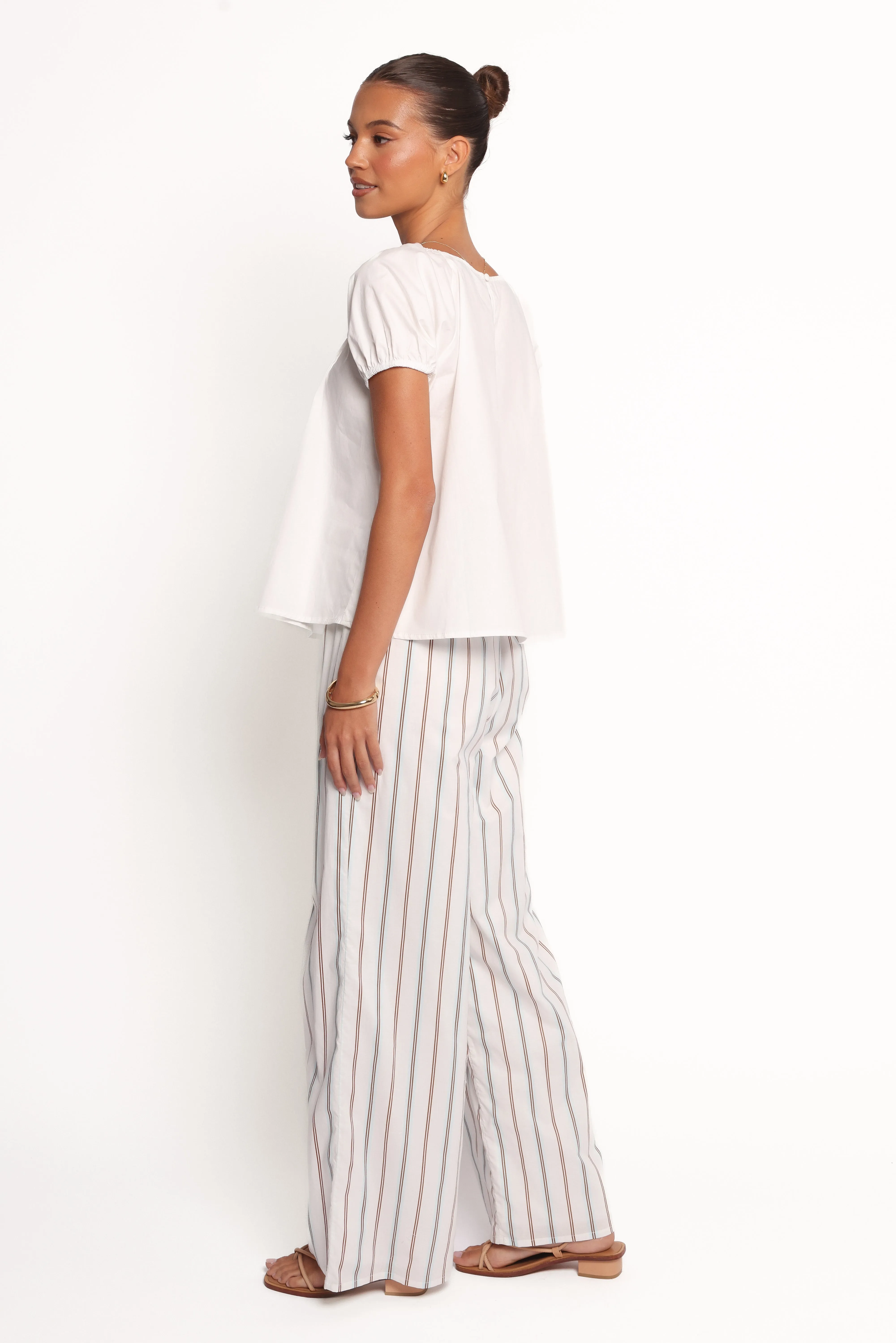 Ember Cotton Pants - Blue Brown Stripe sold by Petal & Pup product image thumbnail 4