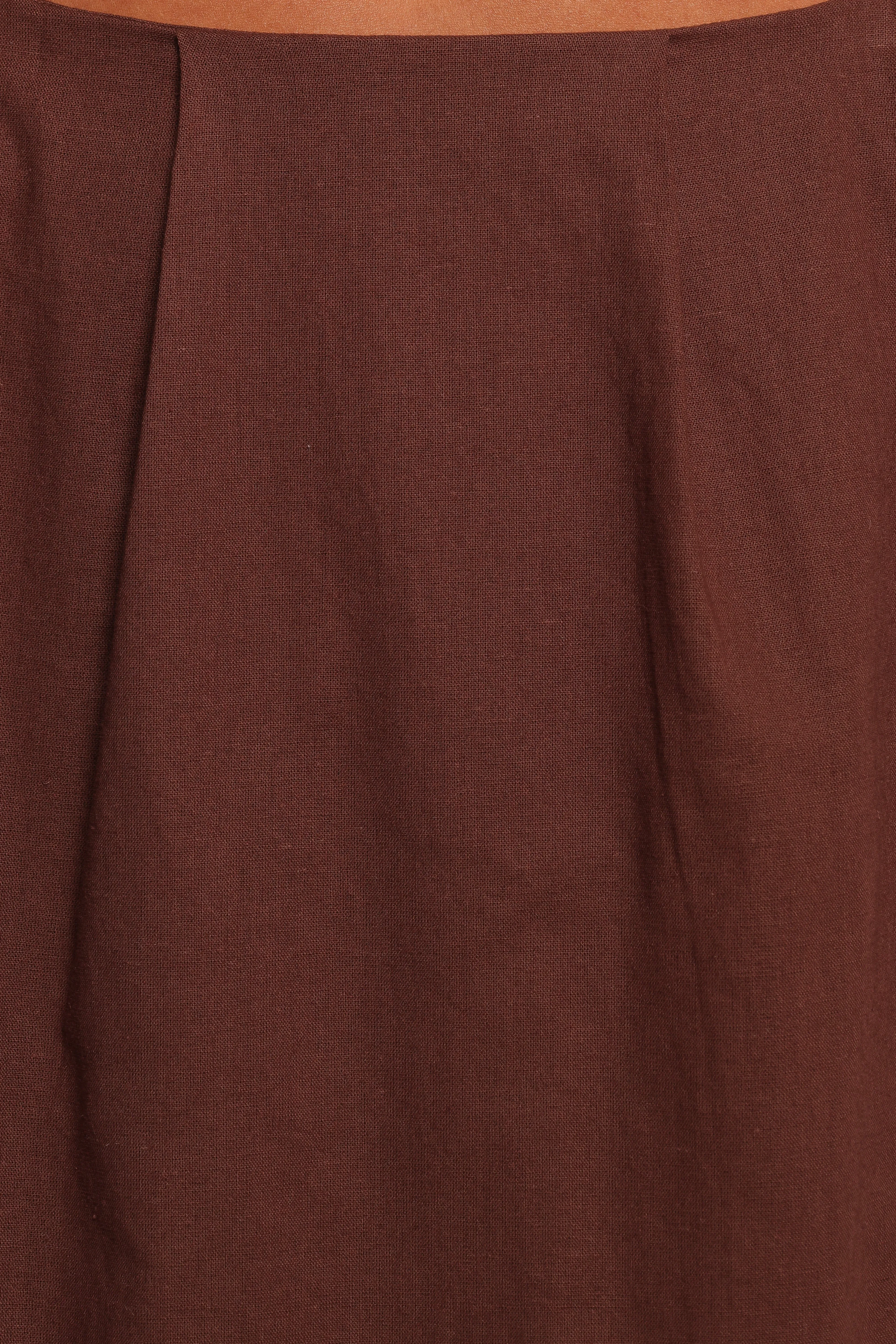 Chiaro Midi Skirt - Brown sold by Petal & Pup product image thumbnail 5