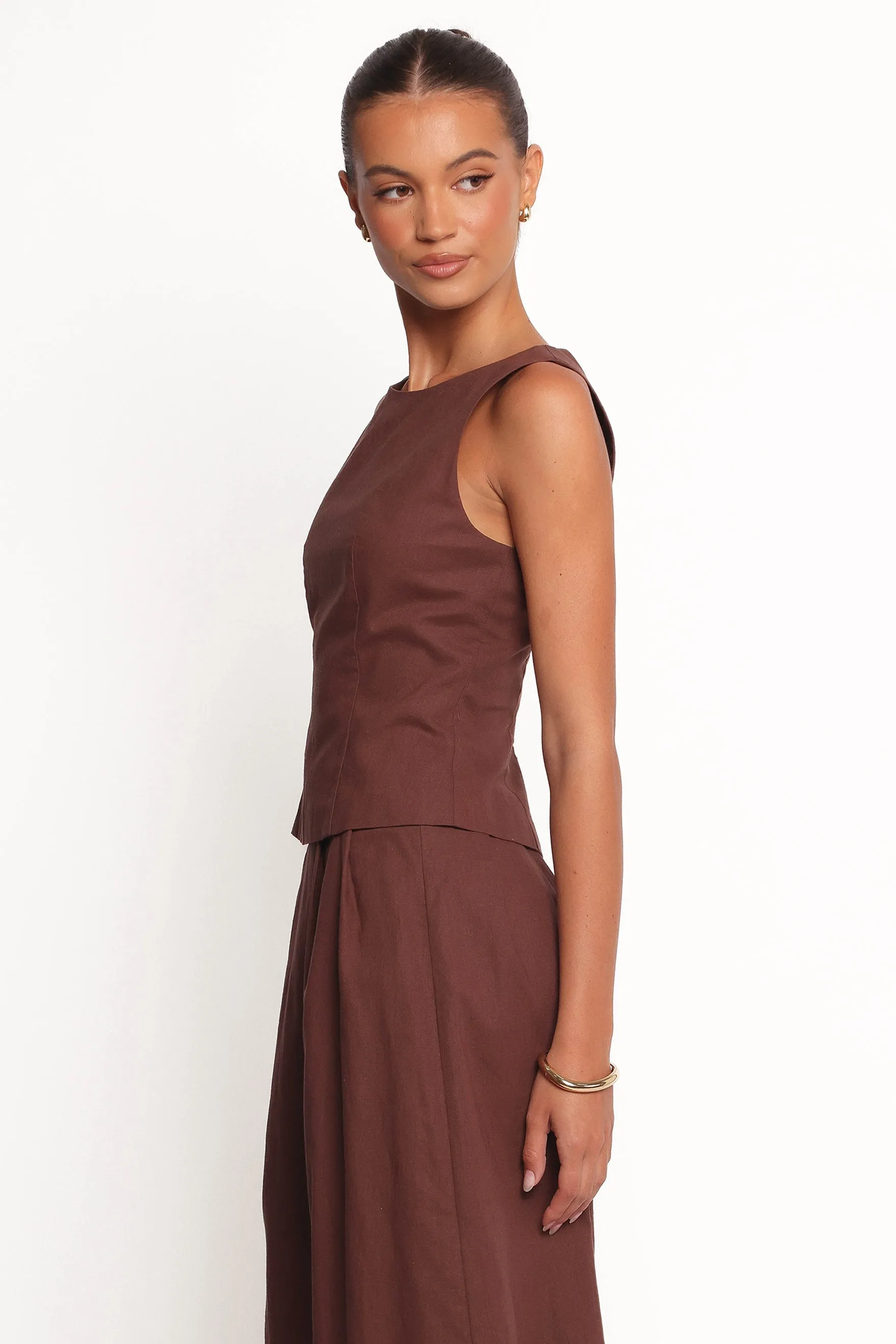 Chiaro Shell Top - Brown sold by Petal & Pup product image thumbnail 3
