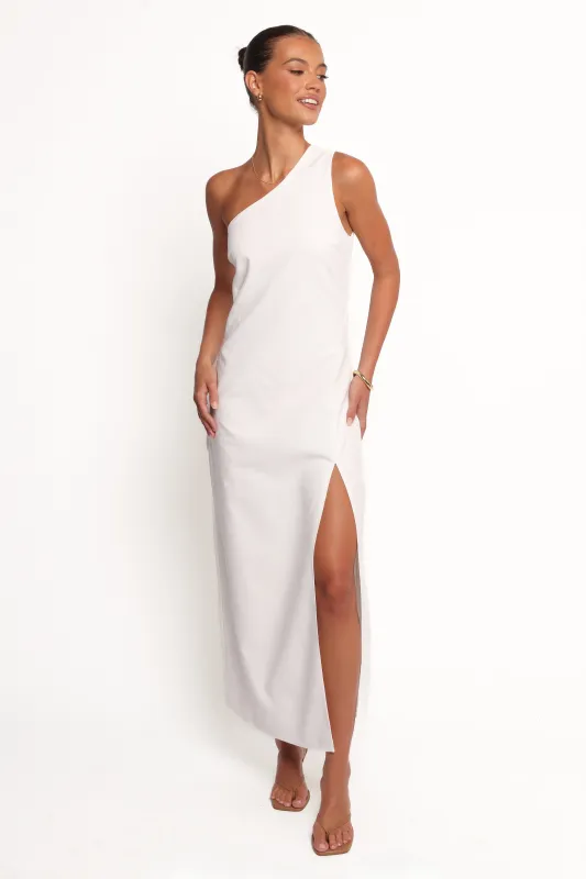 Chandler One Shoulder Maxi Dress - White sold by Petal & Pup